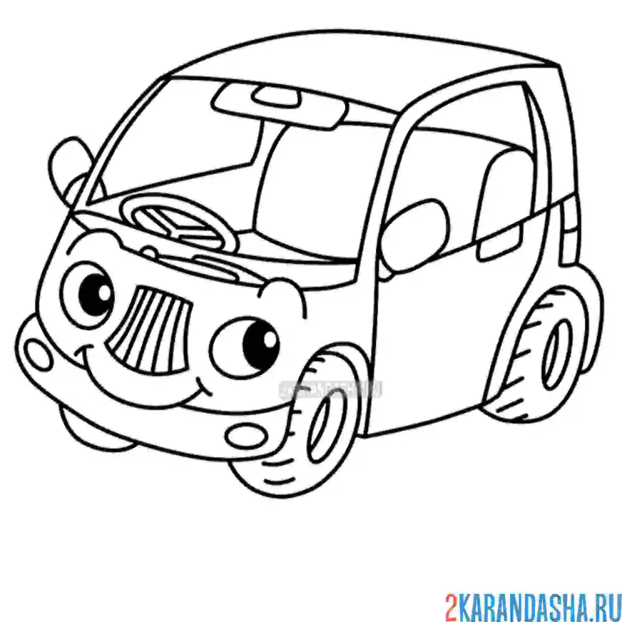 Раскраска эко малютка двухместная