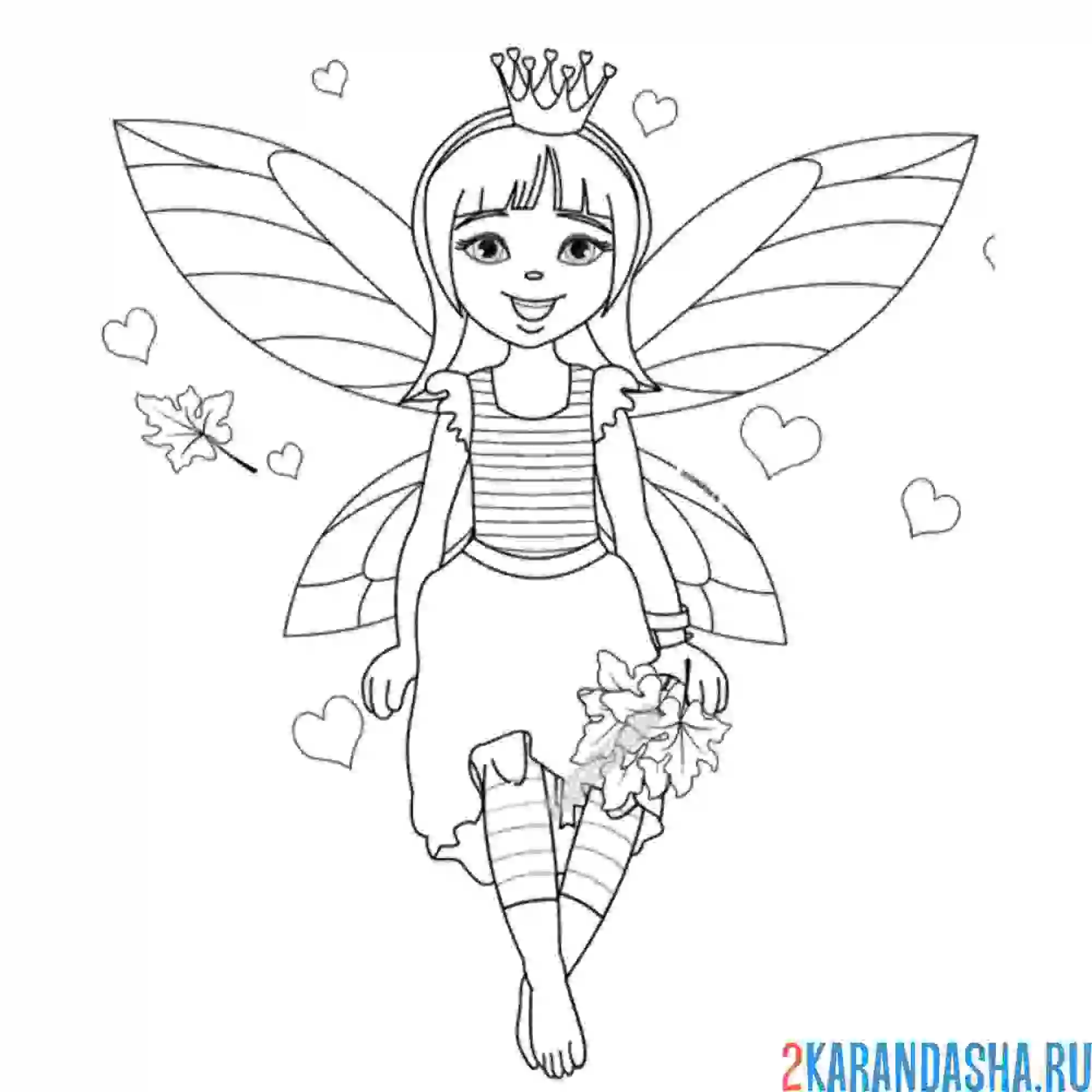 Раскраска осенняя принцесса