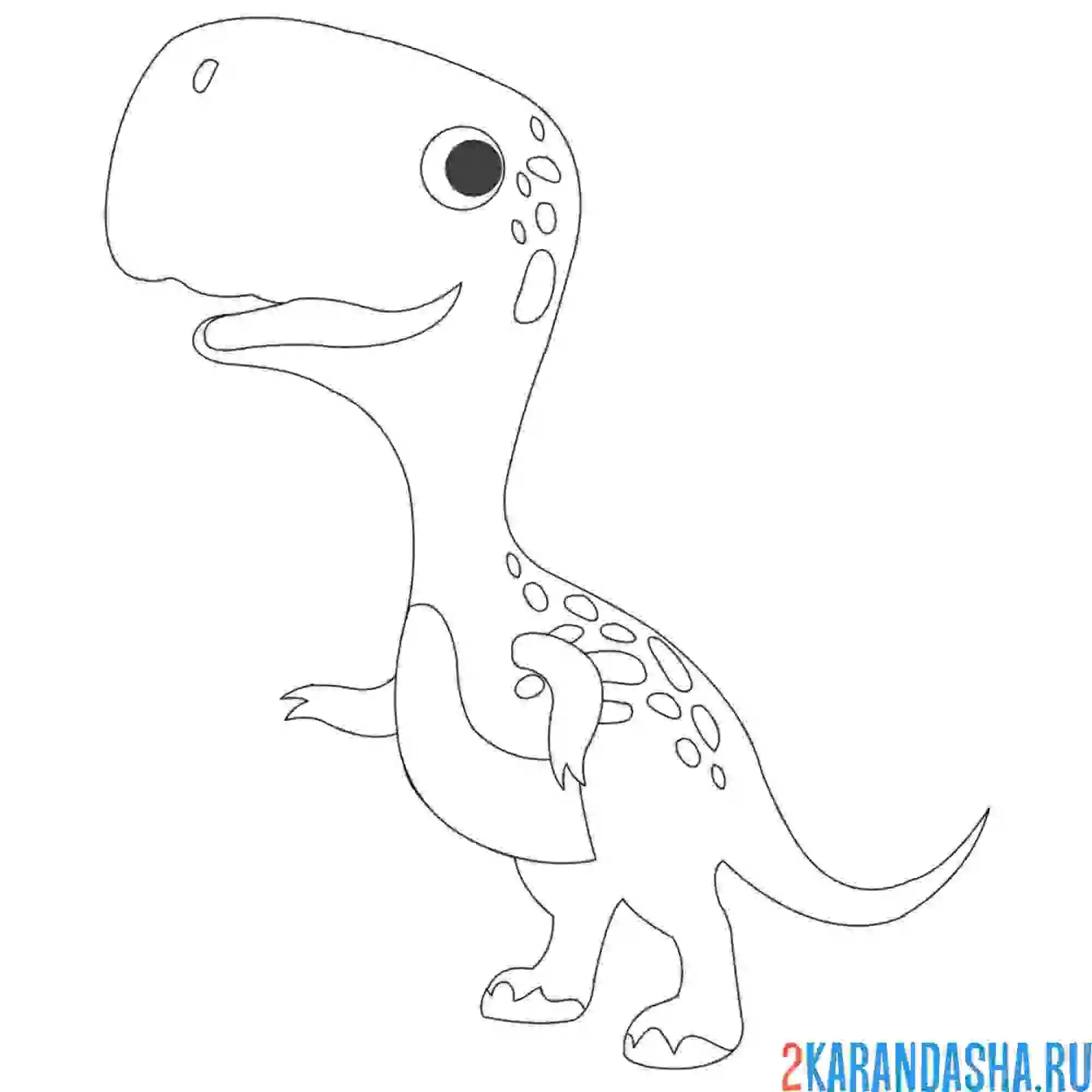 Раскраска забавный динозавр