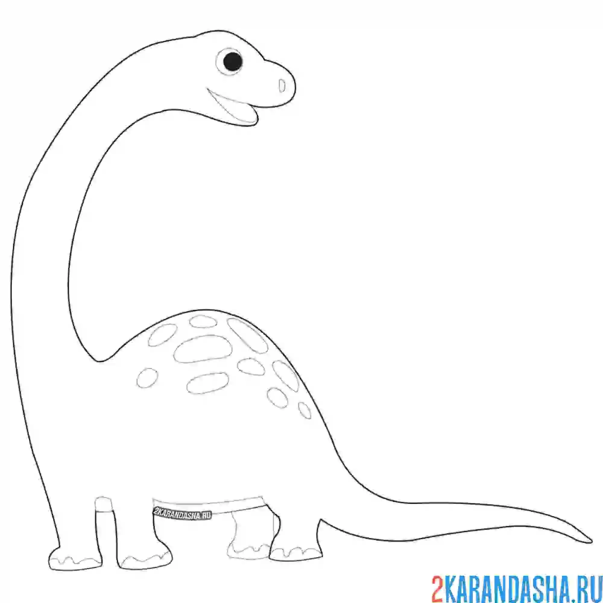 Раскраска простая картинка динозавра