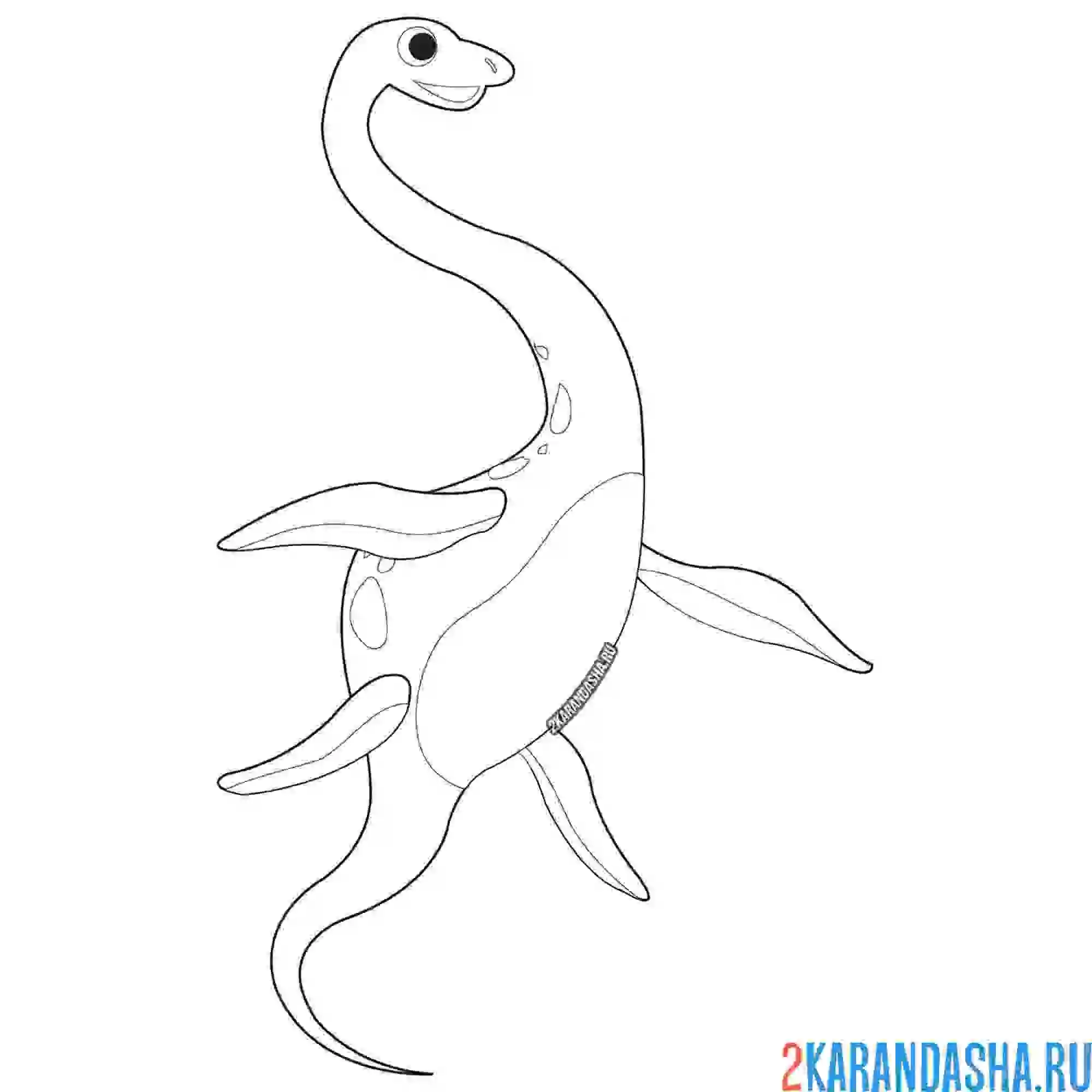 Раскраска водоплавающий динозавр