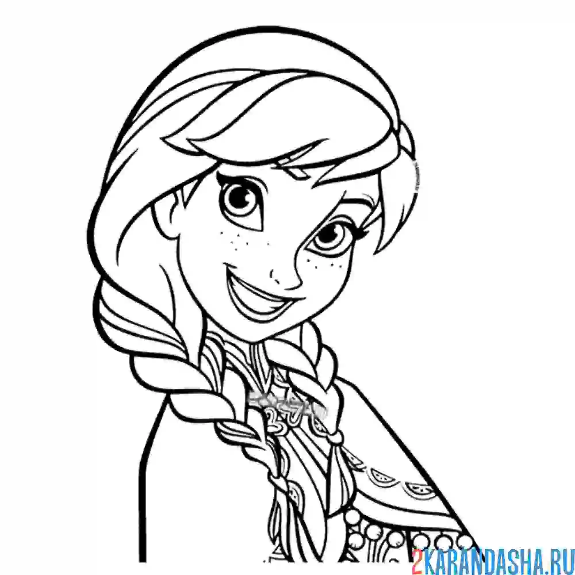 Раскраска прекрасная принцесса анна