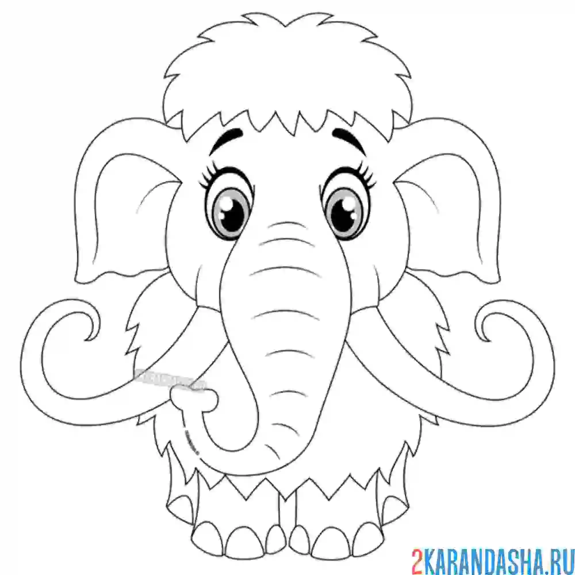 Раскраска мамонтенок