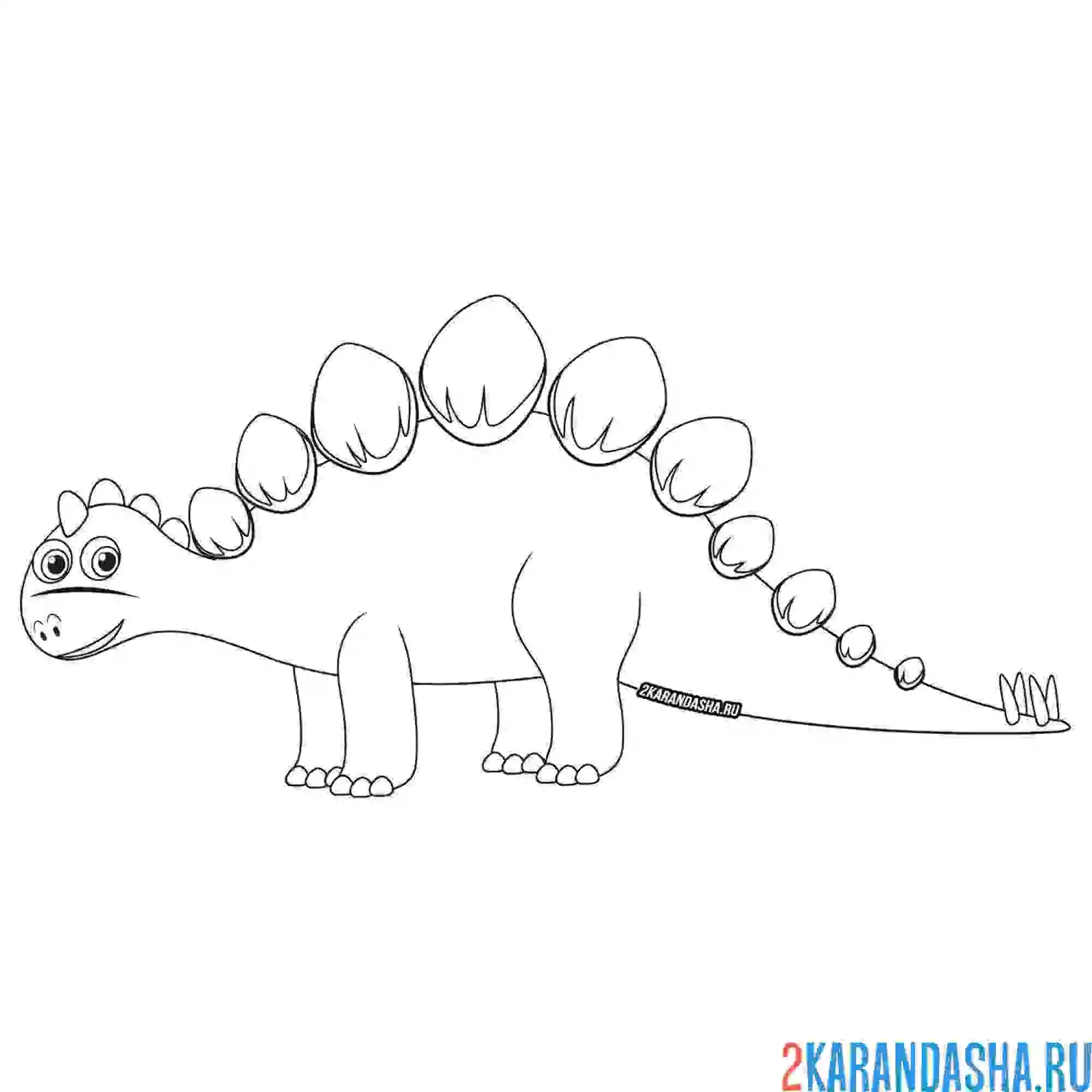 Раскраска динозавр стегозавр