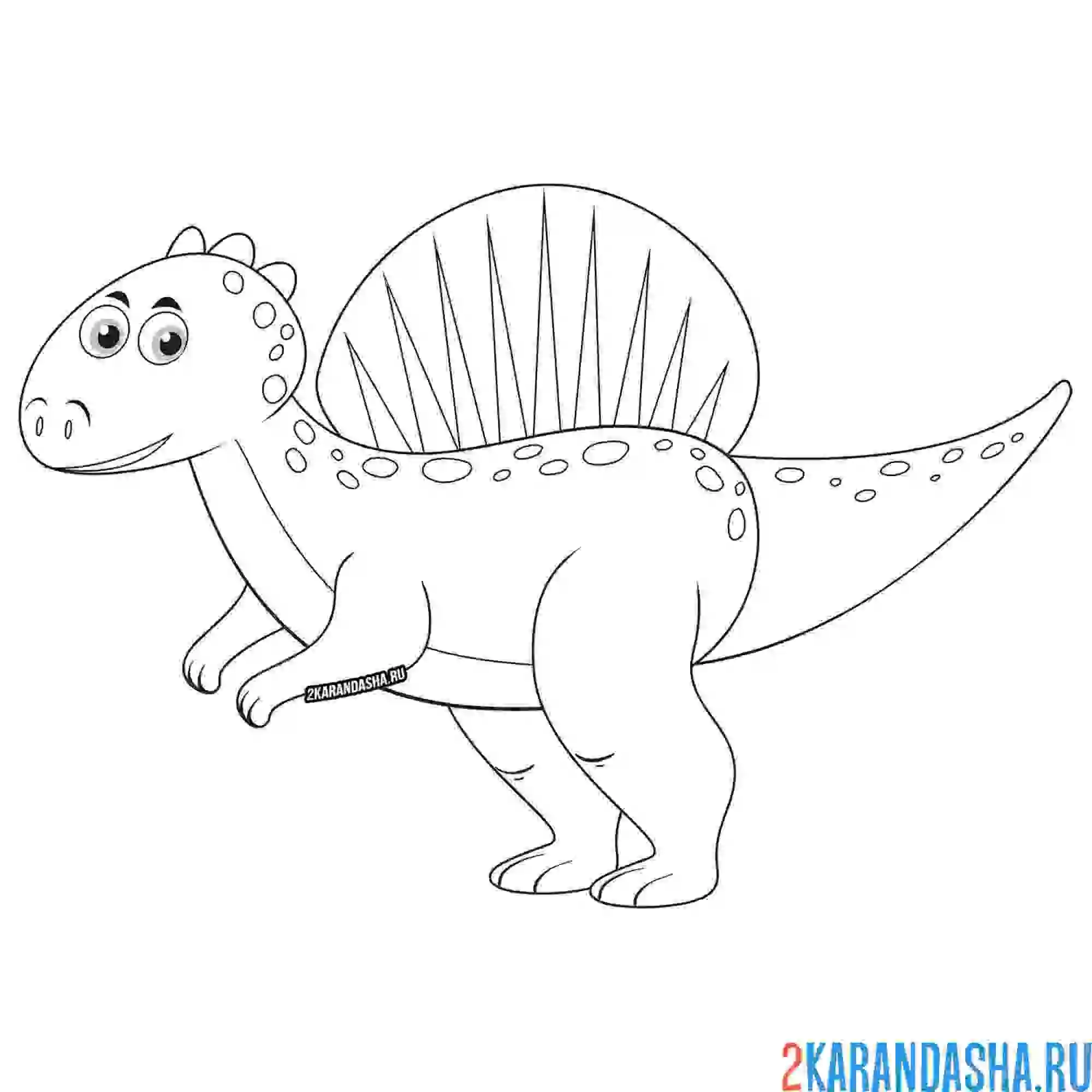 Раскраска доисторический динозавр спинозавр