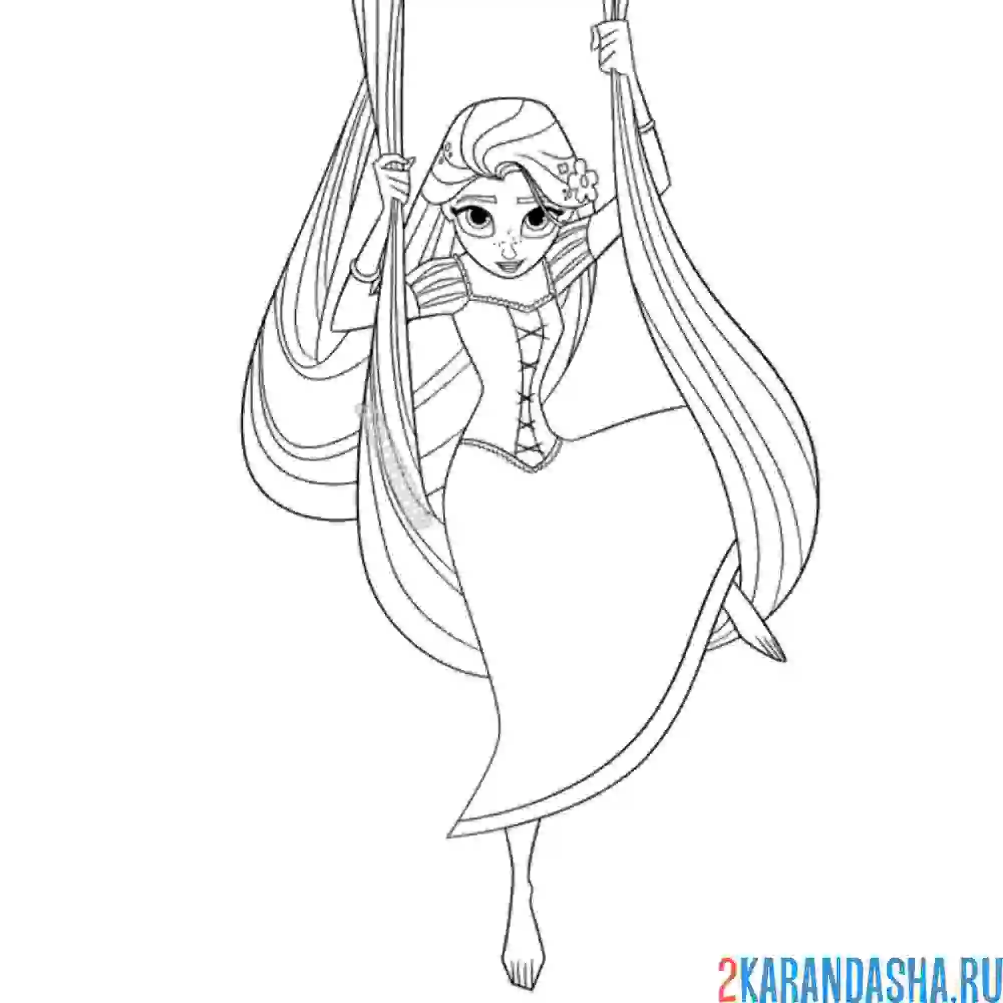 Раскраска качается на волосах