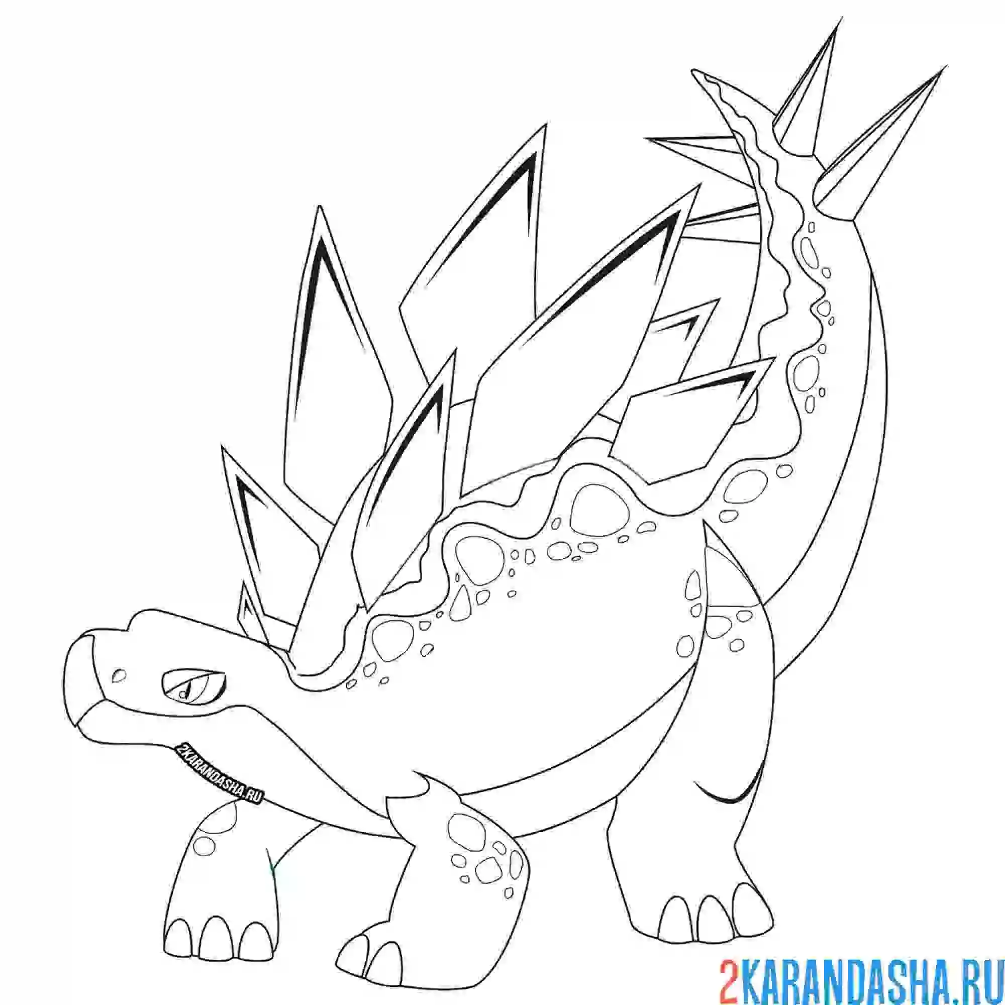 Раскраска красивый динозавр стегозавр