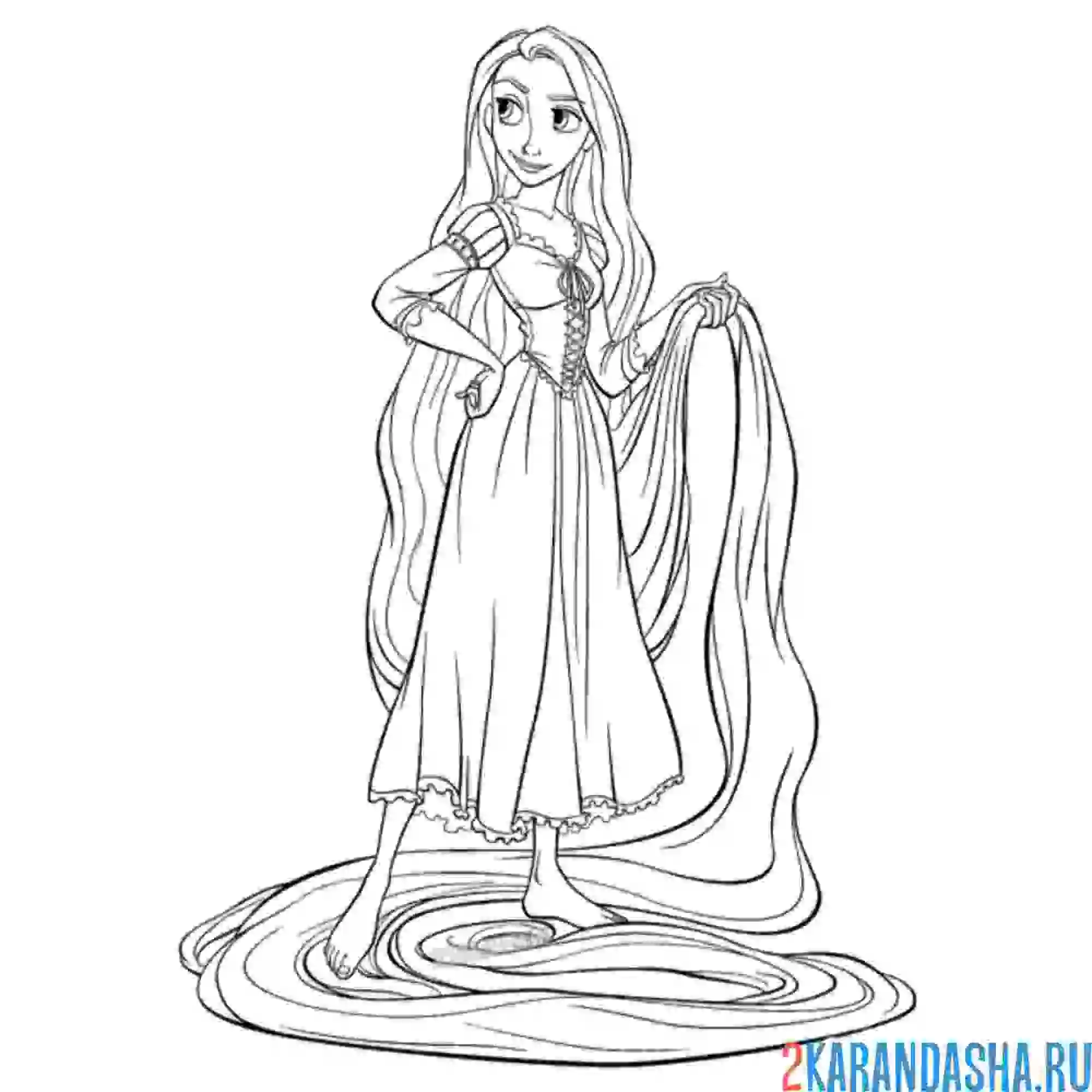 Раскраска волшебные волосы