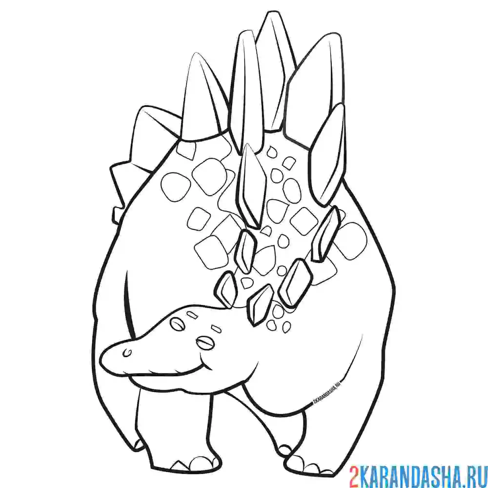 Раскраска стегозавр улыбается