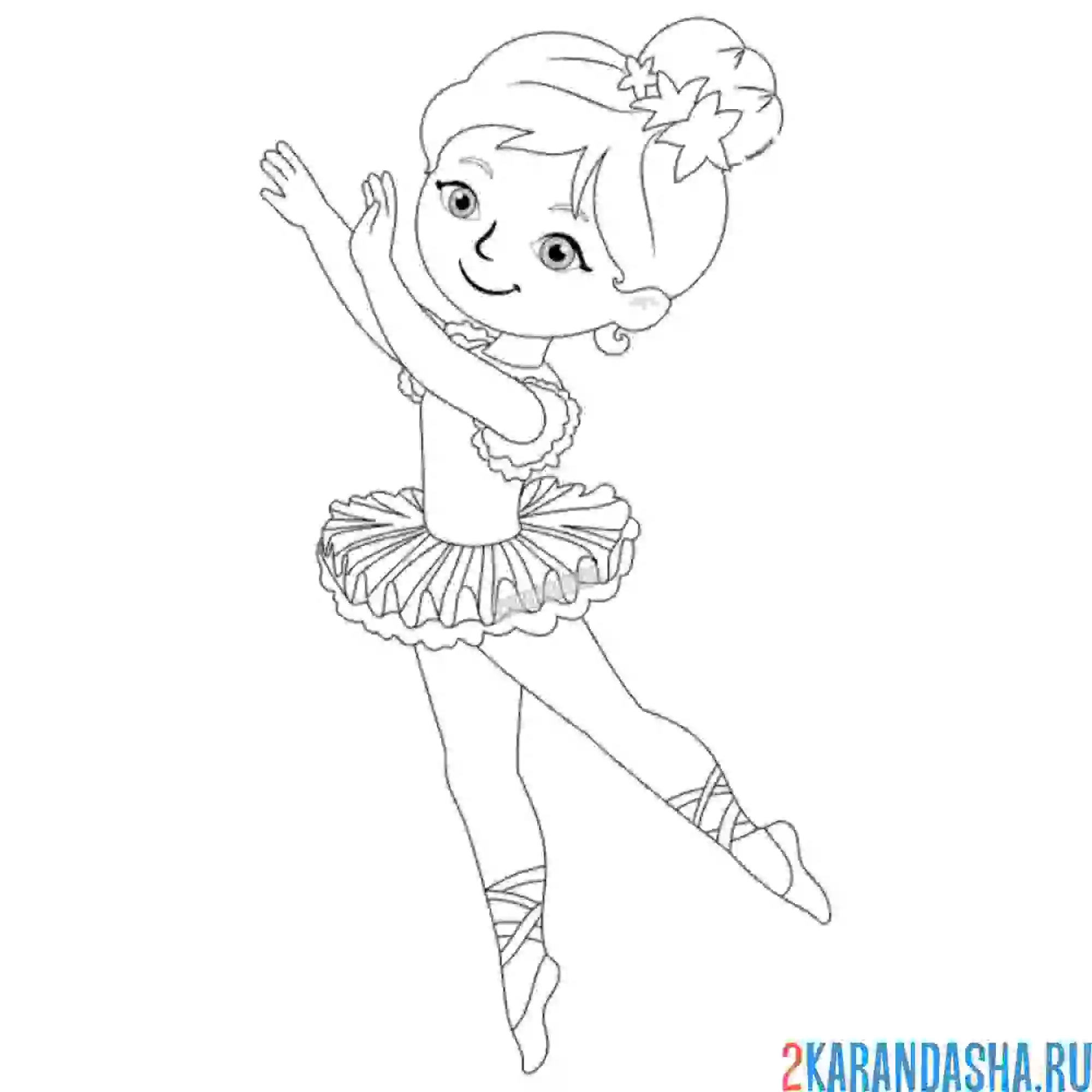 Раскраска балерина принцесса балета