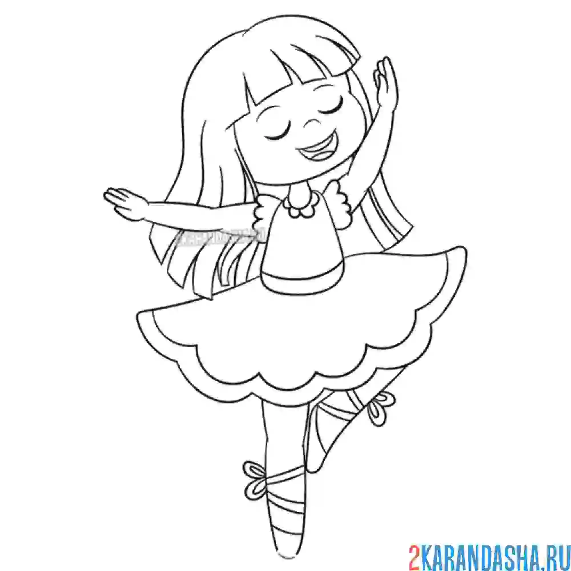 Раскраска балерина милая маленькая артистка