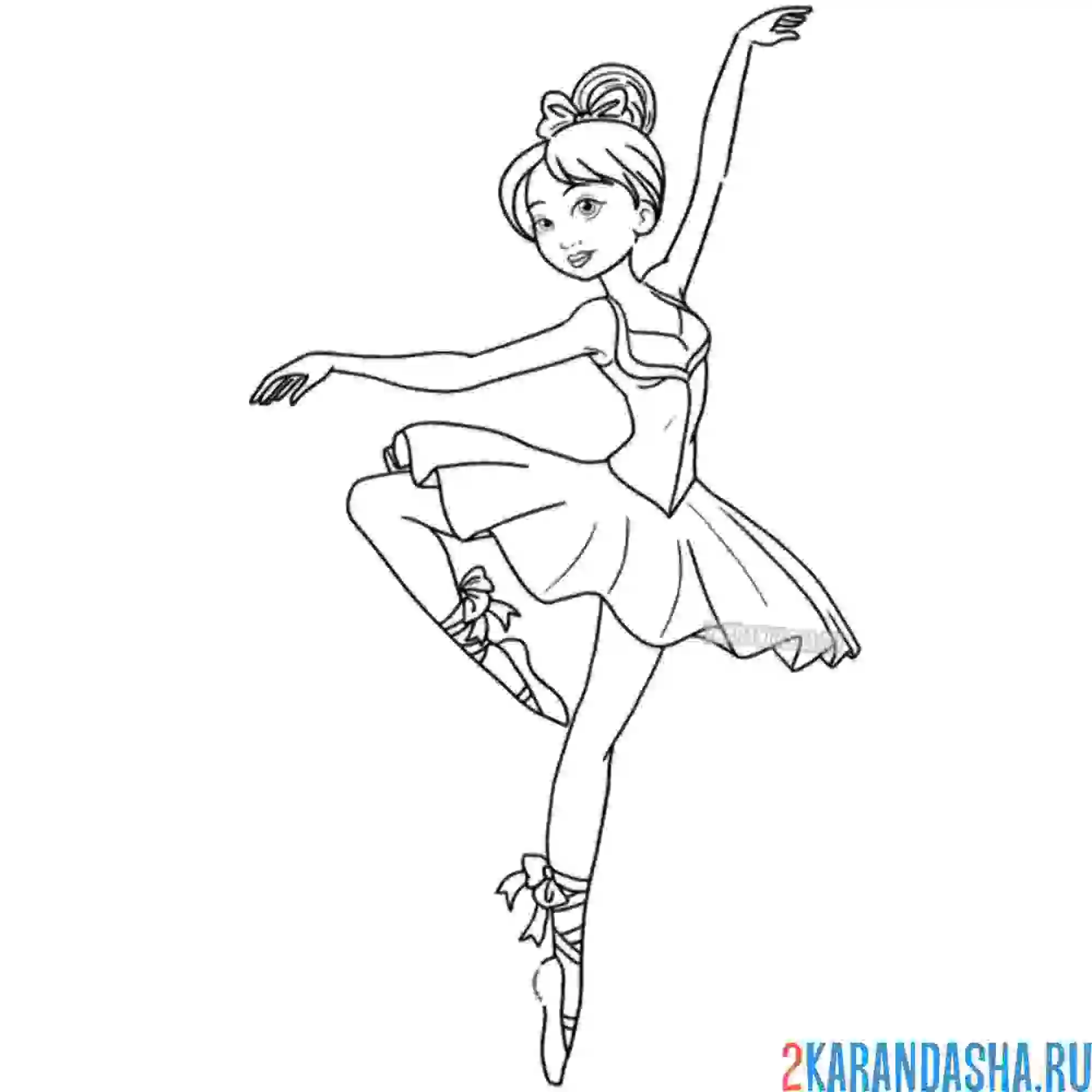 Раскраска балерина стройная танцовщица