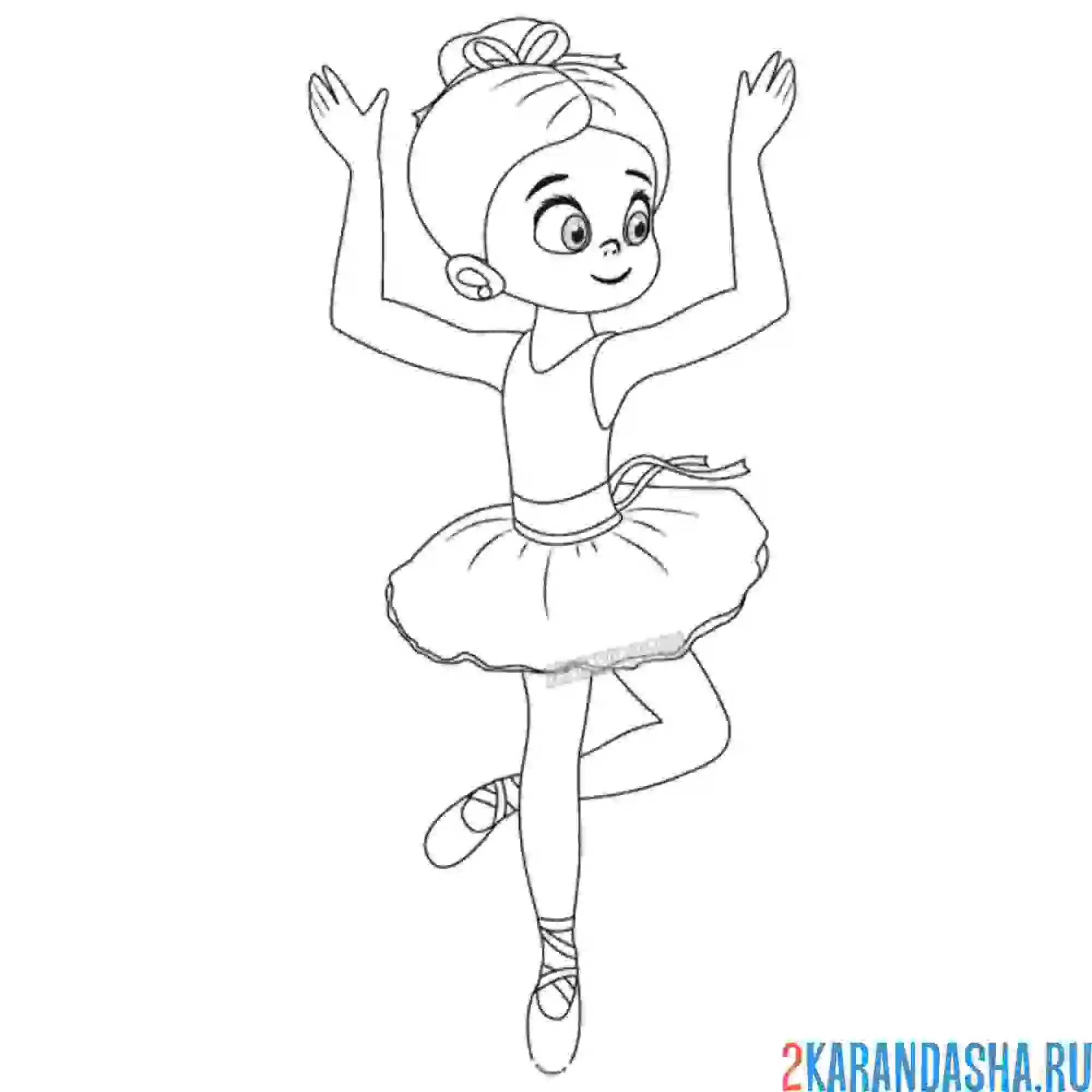 Раскраска начинающая артистка балерина