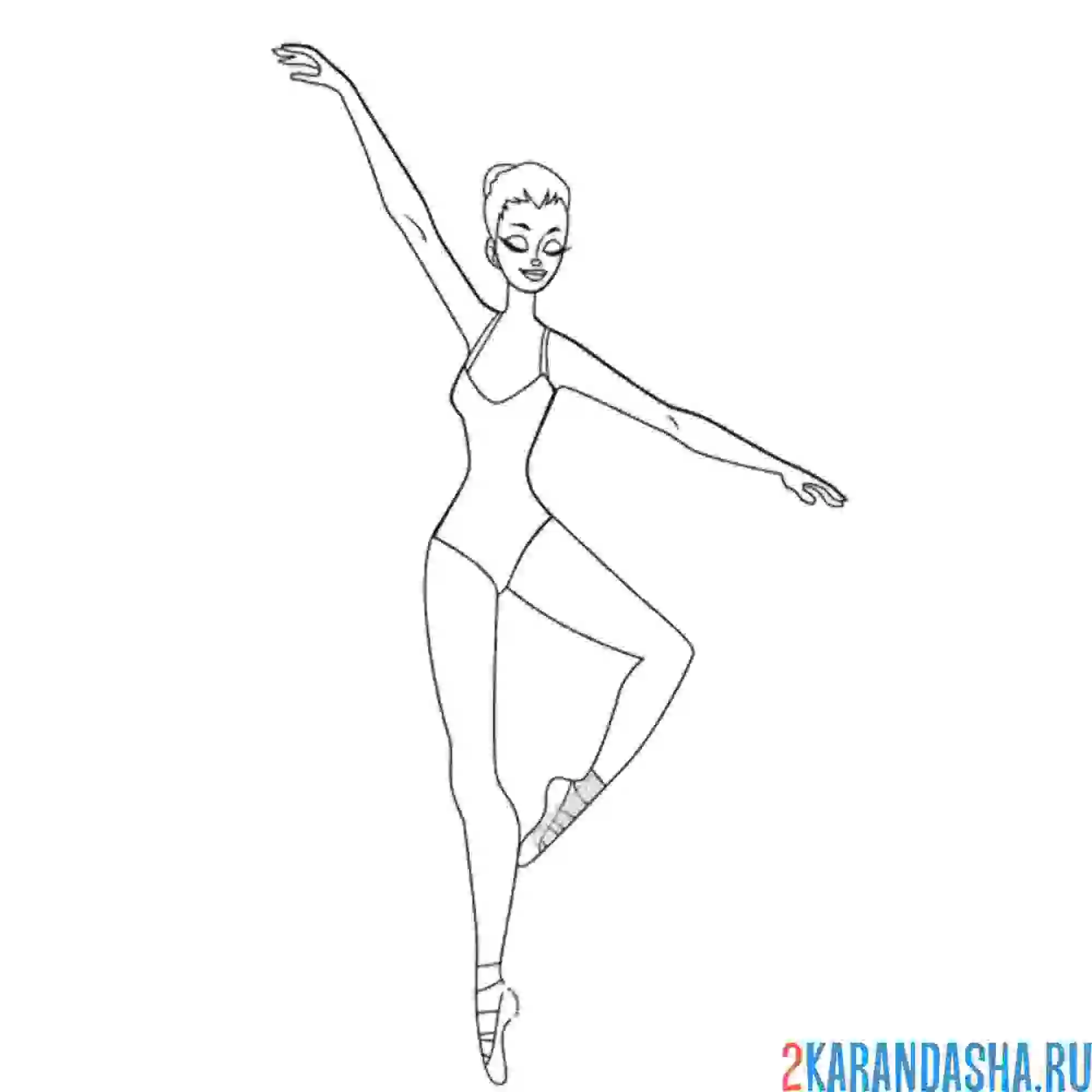 Раскраска балерина пассе в балете