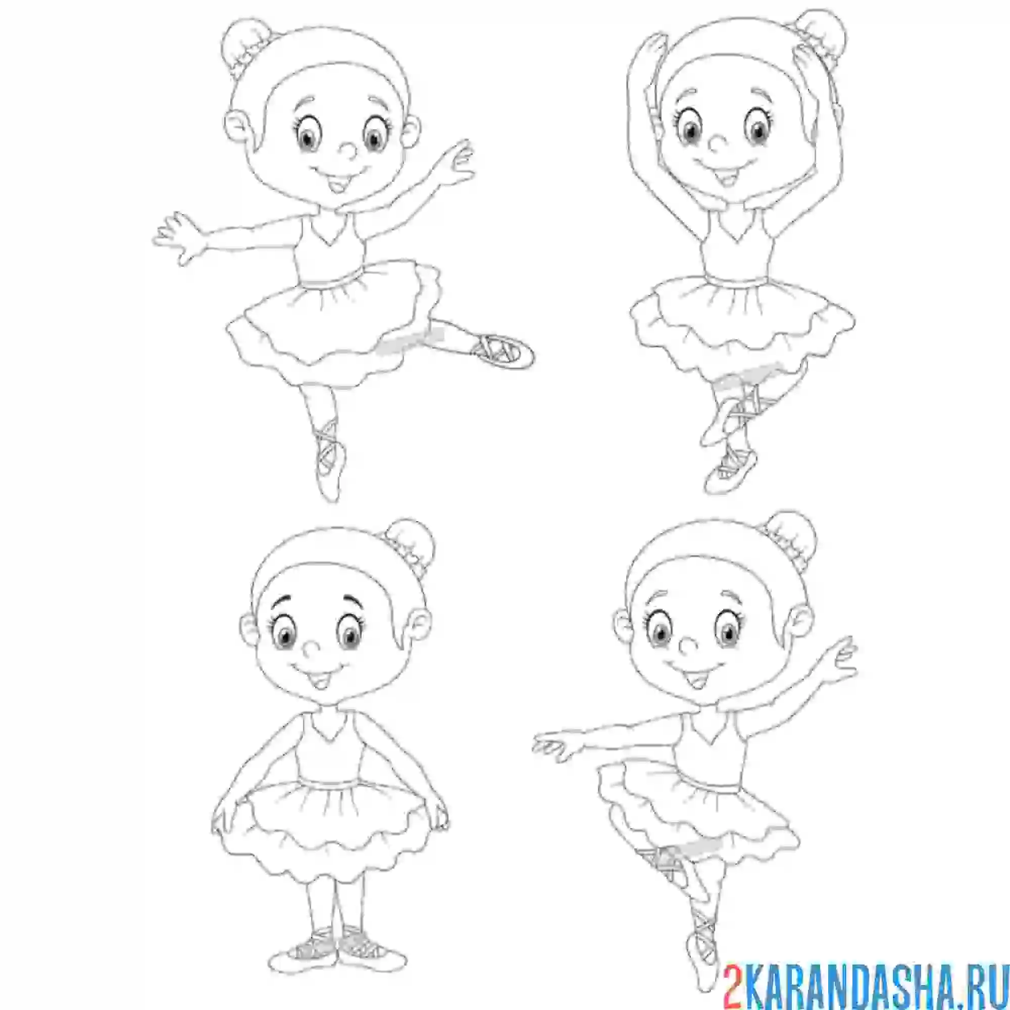 Раскраска балерины основные позы балеты