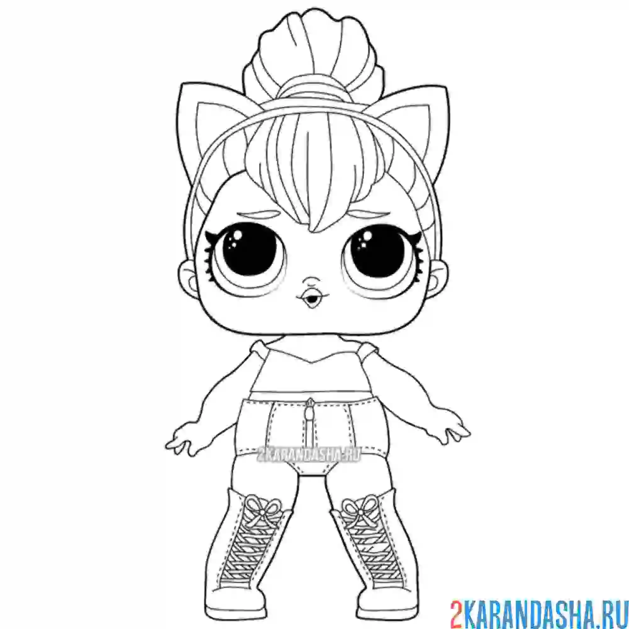Раскраска кукла лол королева кошек (kitty queen)