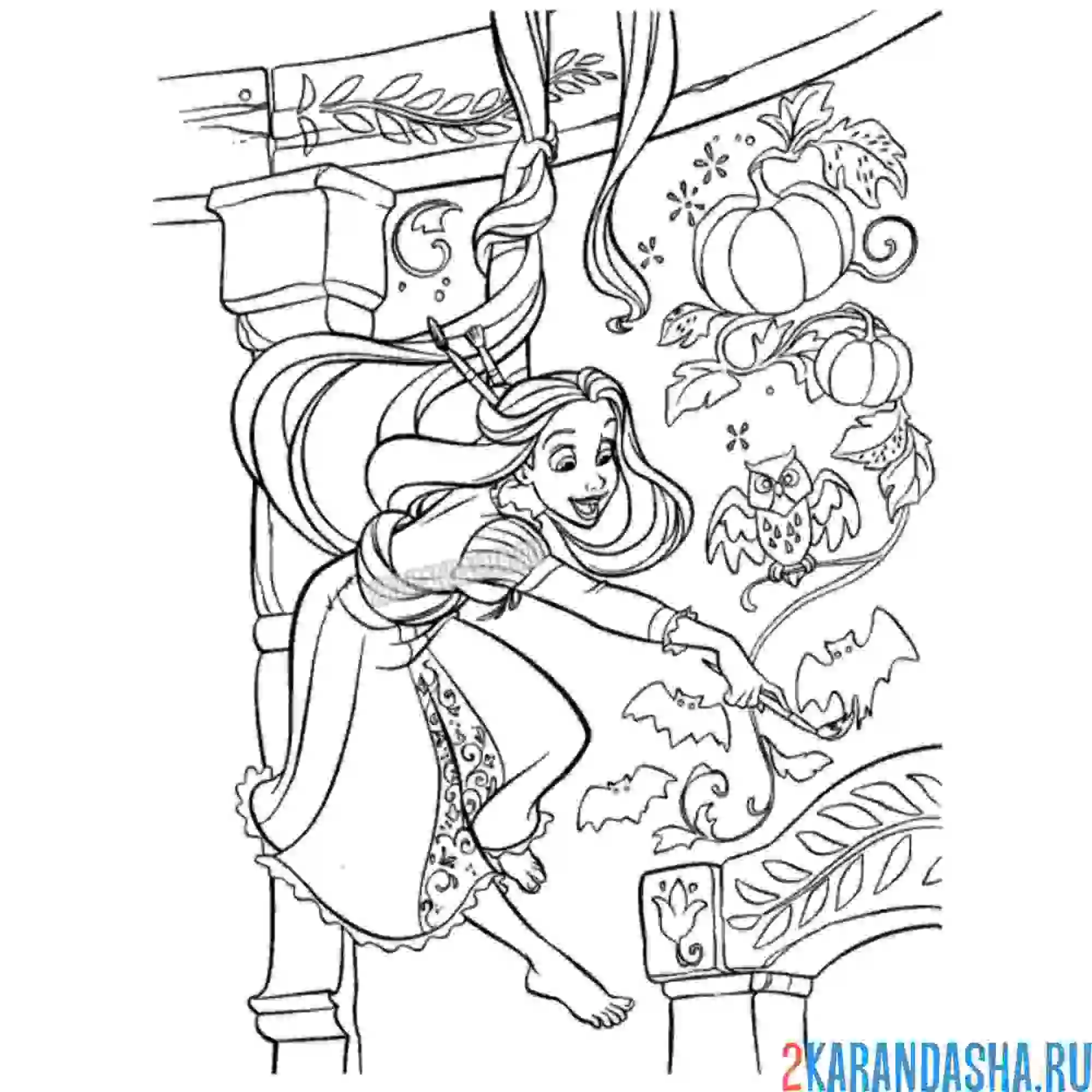 Раскраска принцесса рисует