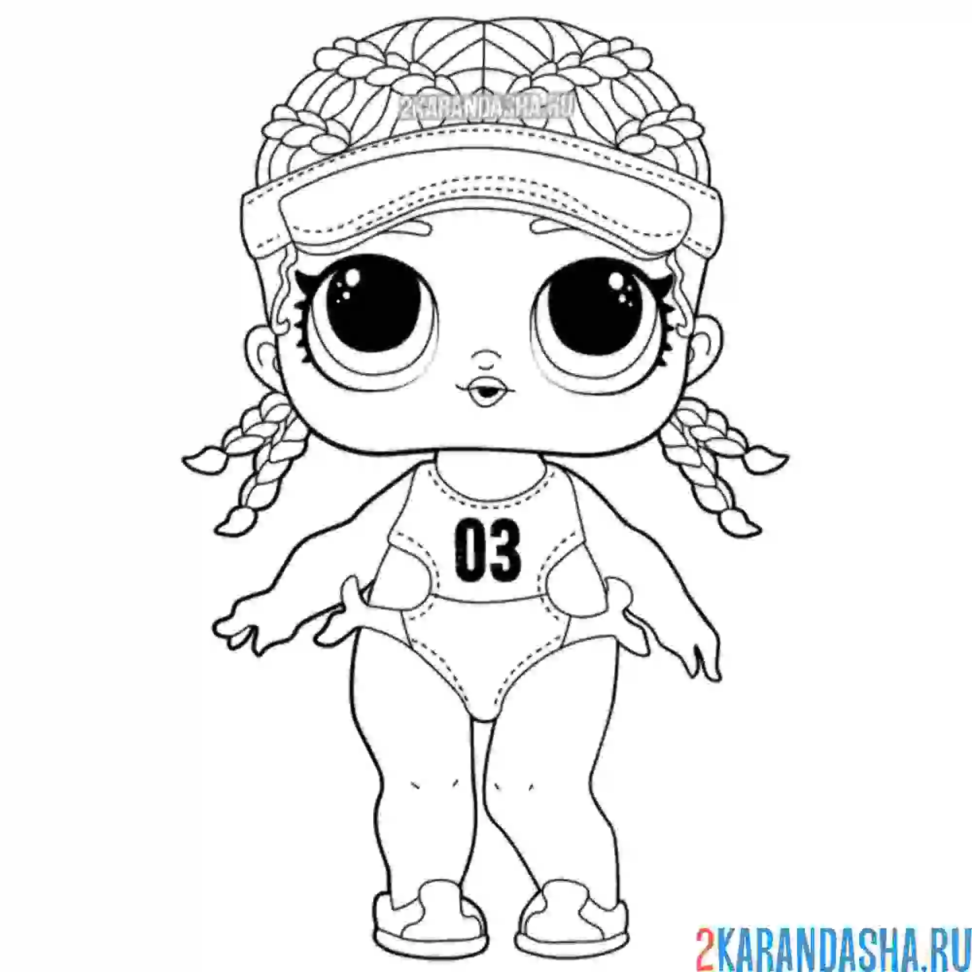 Раскраска кукла лол спортсменка (spike)