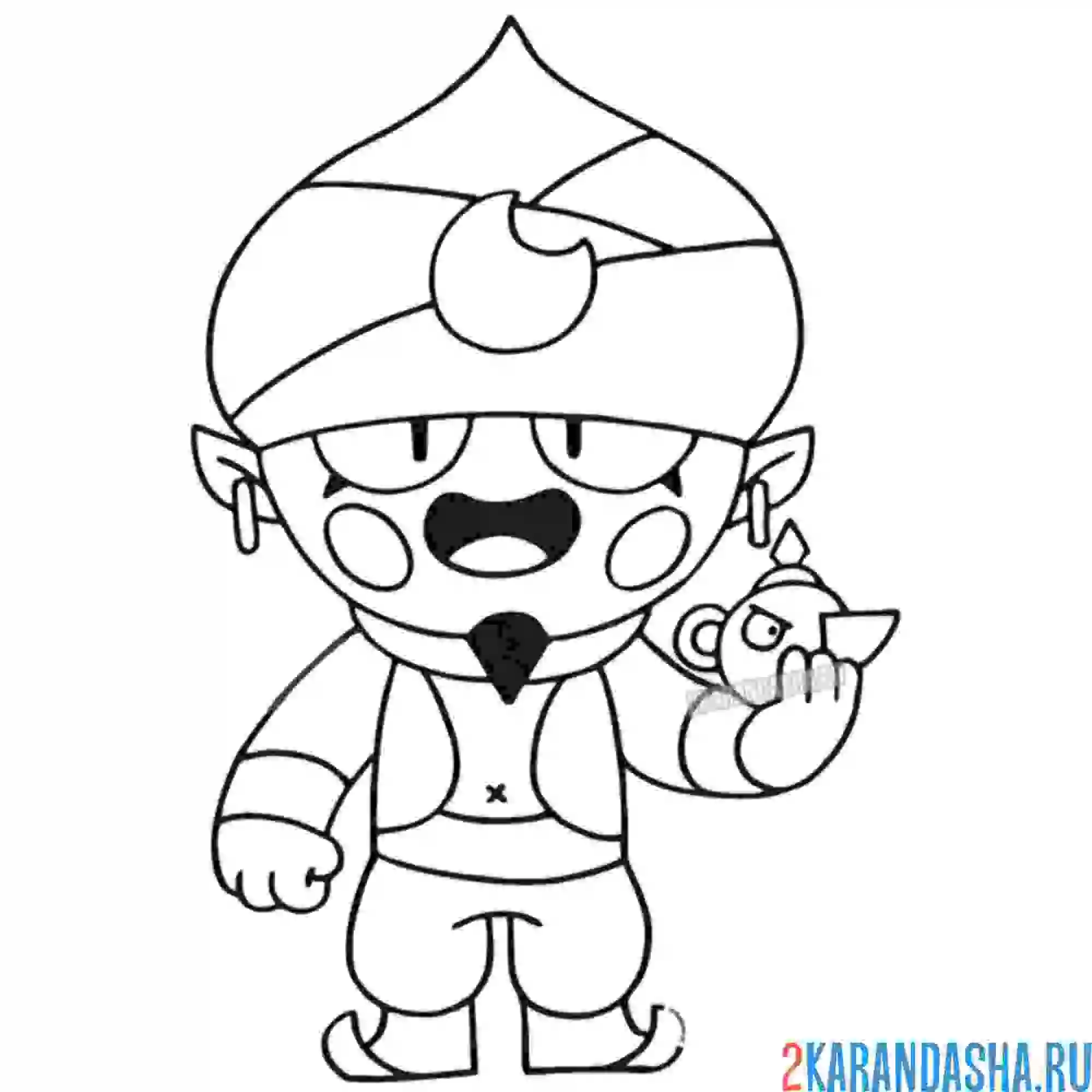 Раскраска скин джина с лампой