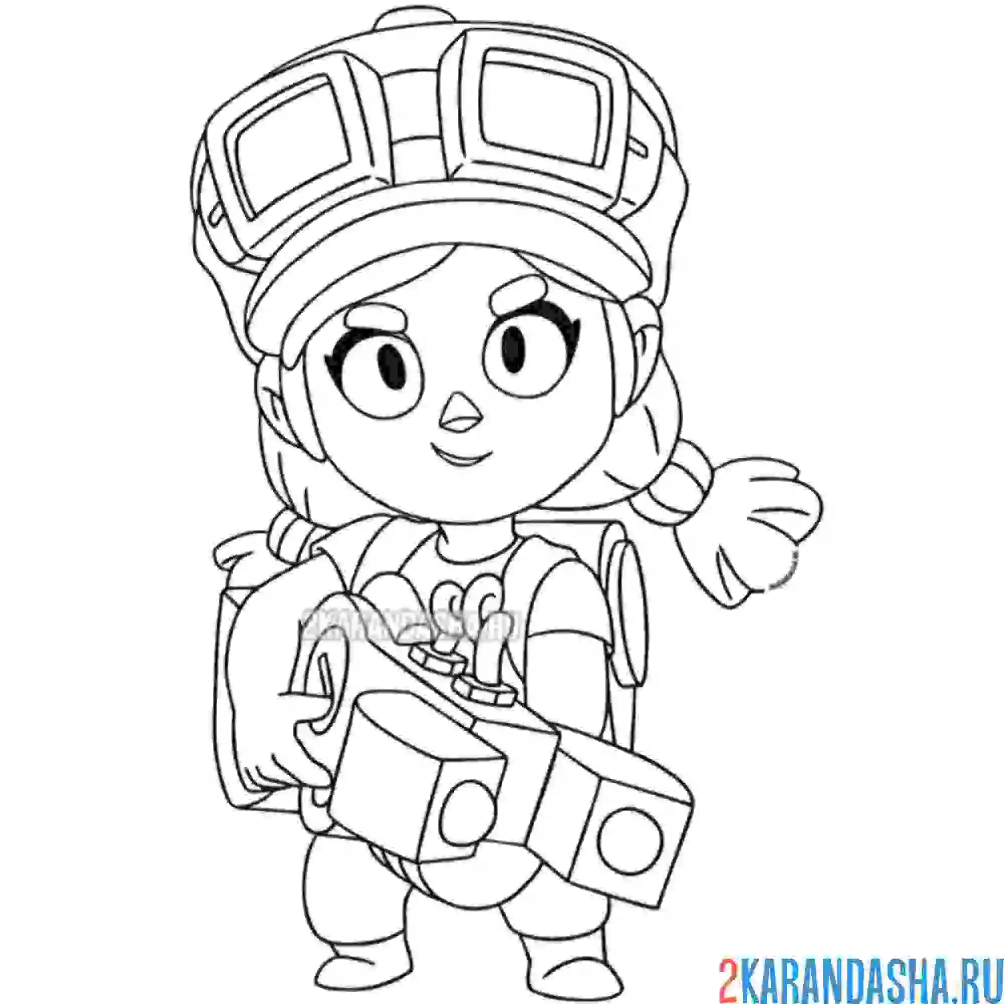 Раскраска скин джесси с винтовкой