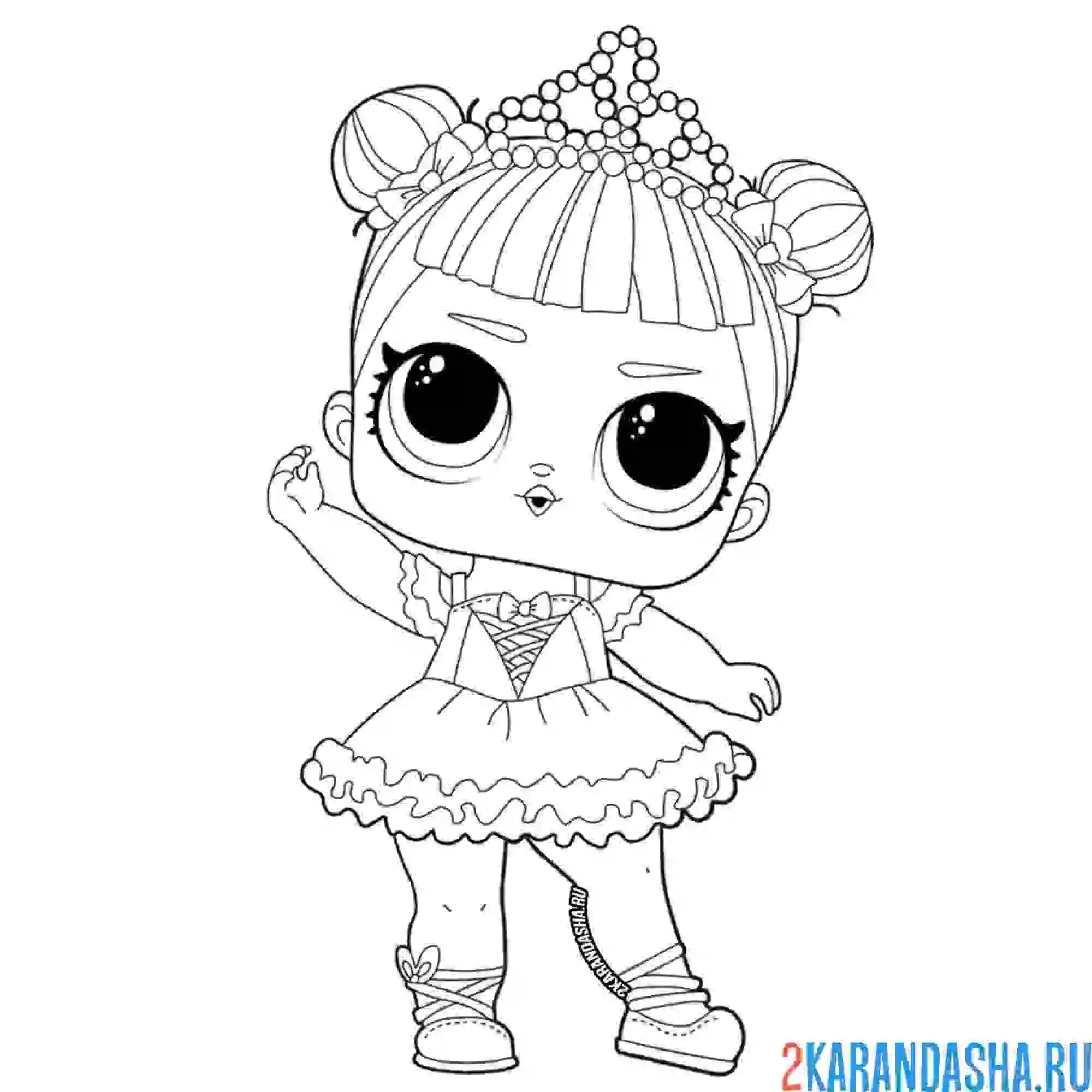 Раскраска кукла лол на сцене (center stage)