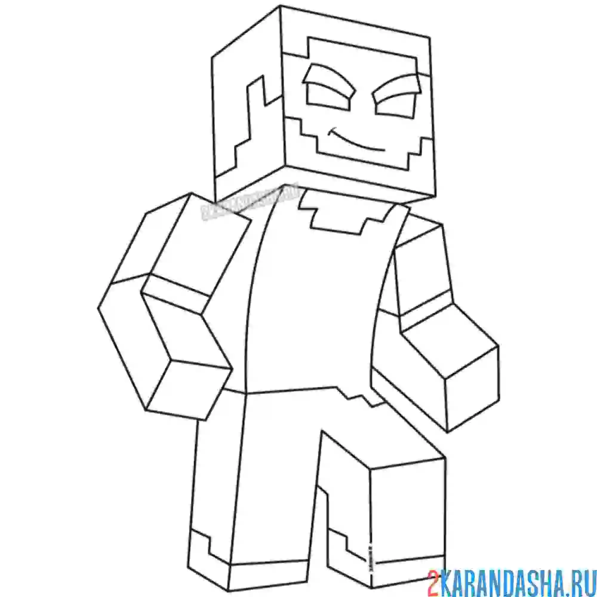 Раскраска скин стив