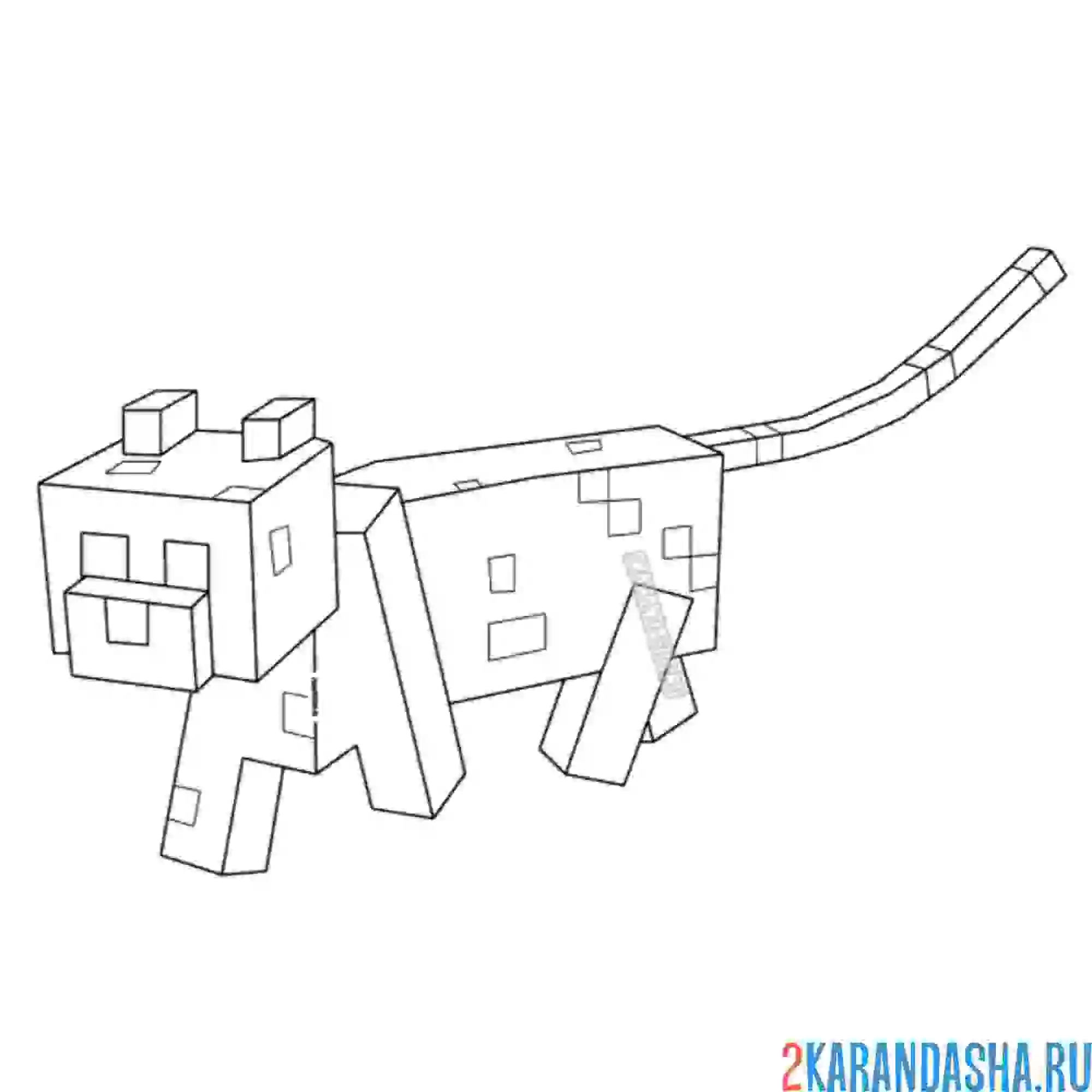 Раскраска животное оцелот