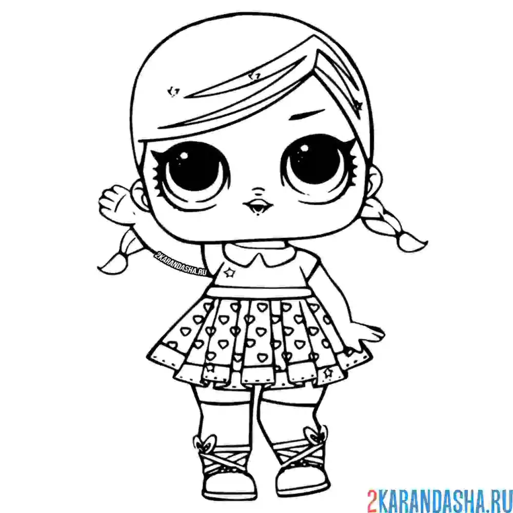 Раскраска кукла лол блестящая (super b.b)