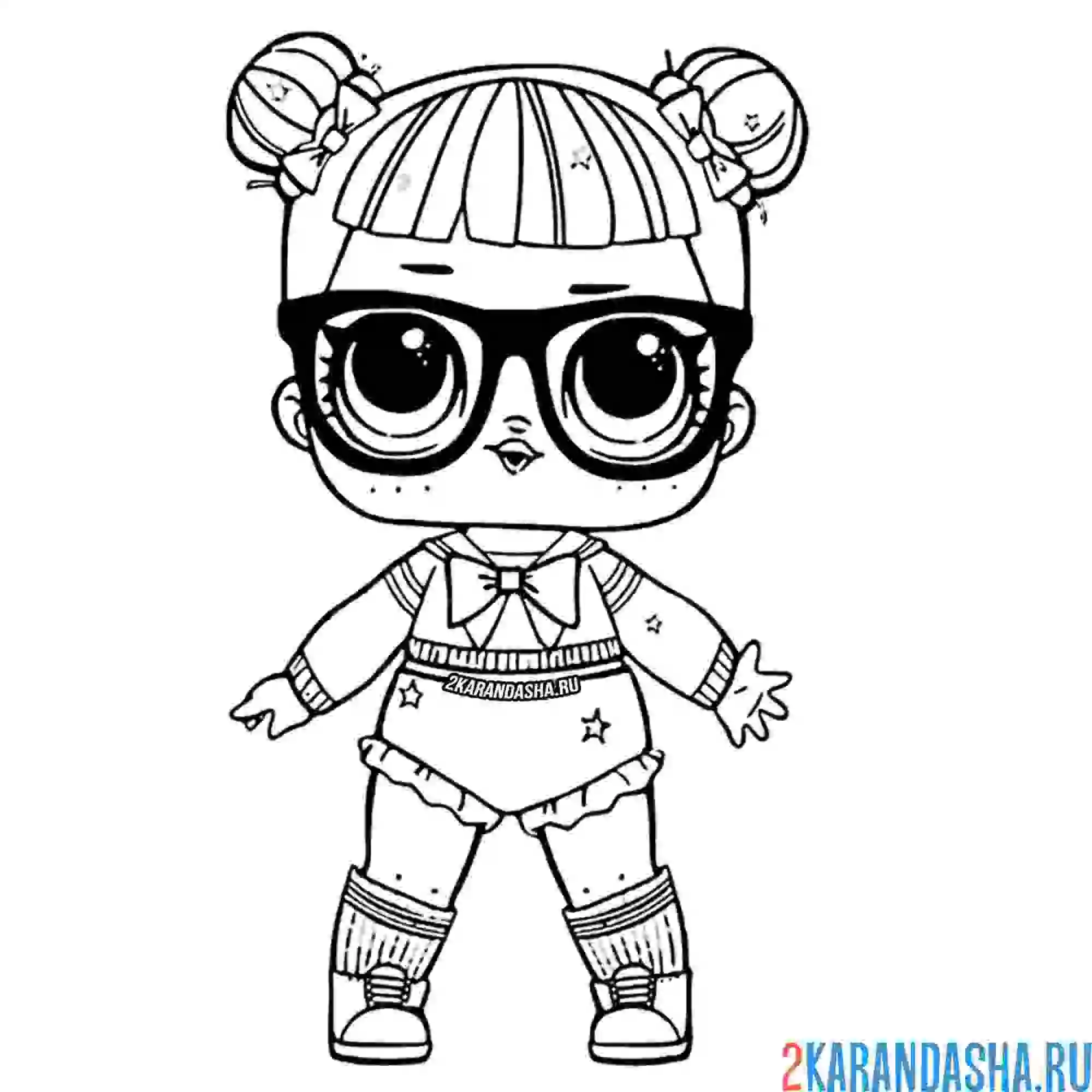 Раскраска кукла лол любимец учителя (teachers pet)