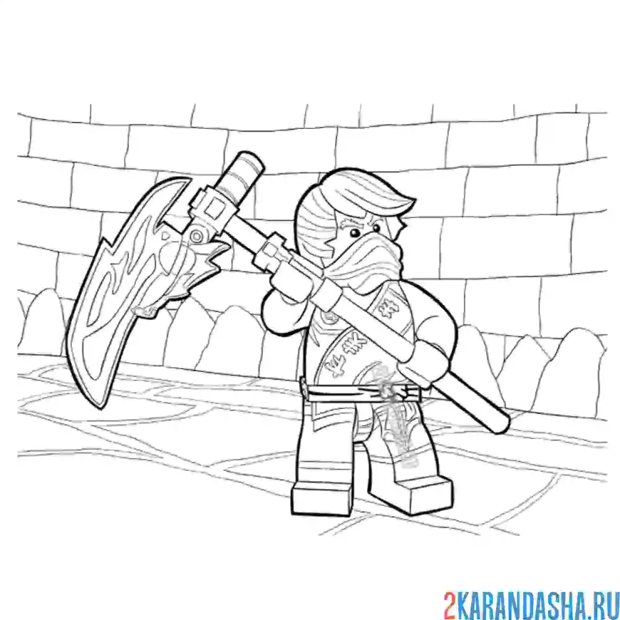 Раскраска ниндзяго с оружием