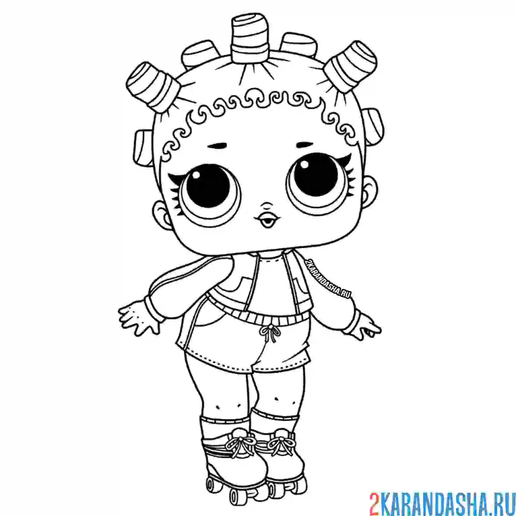 Раскраска кукла лол роллер скейтер (roller sk8ter)
