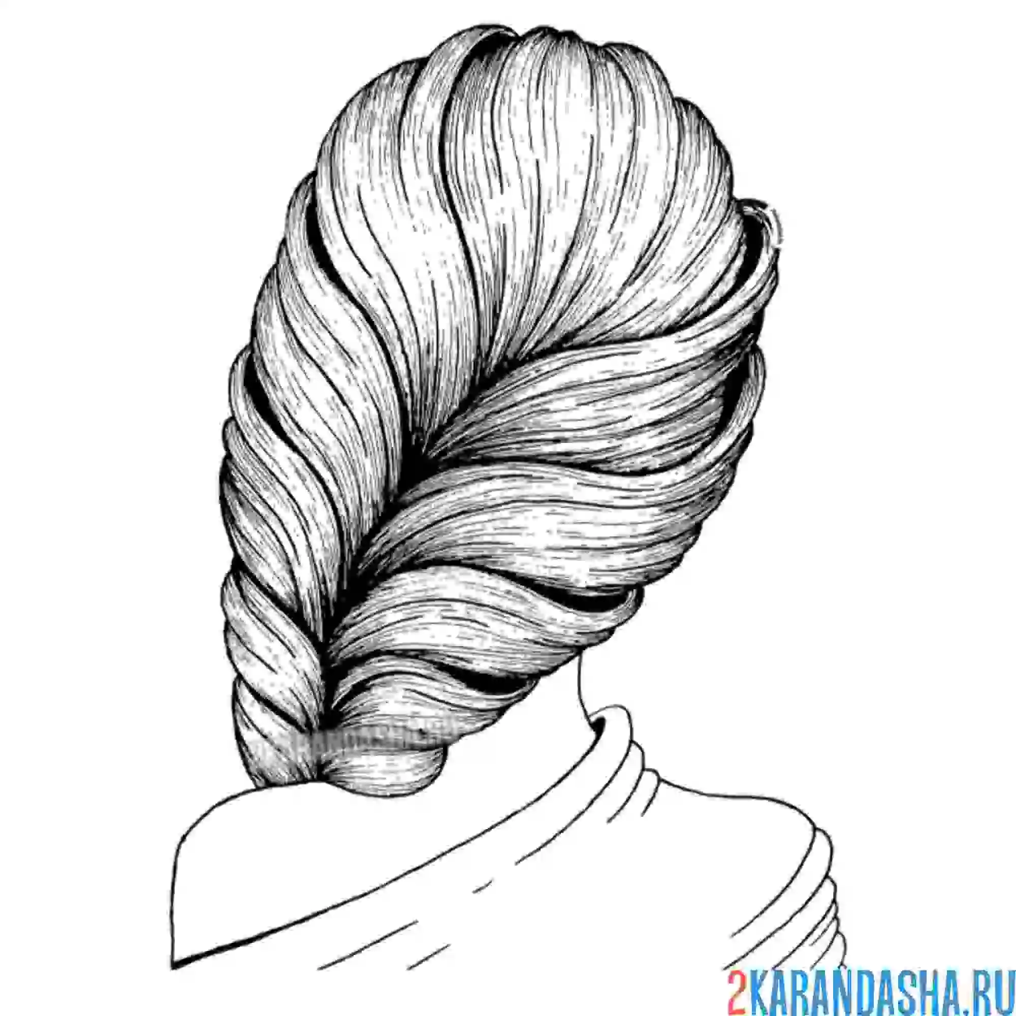 Раскраска прическа, колосок