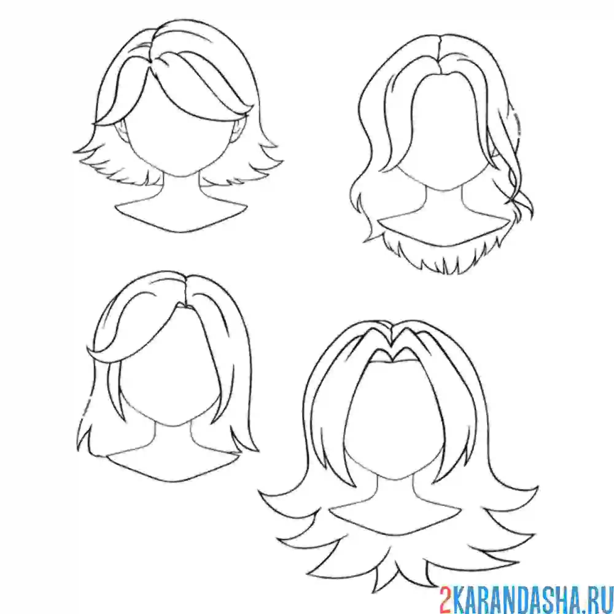 Раскраска разные прически