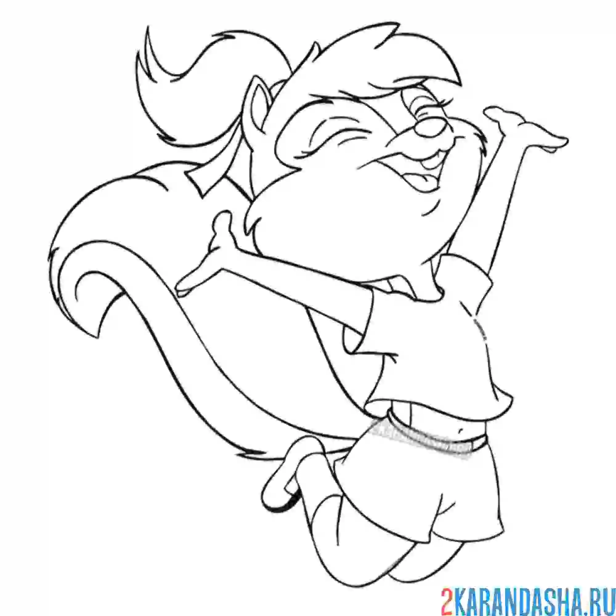 Раскраска девочка белочка модница