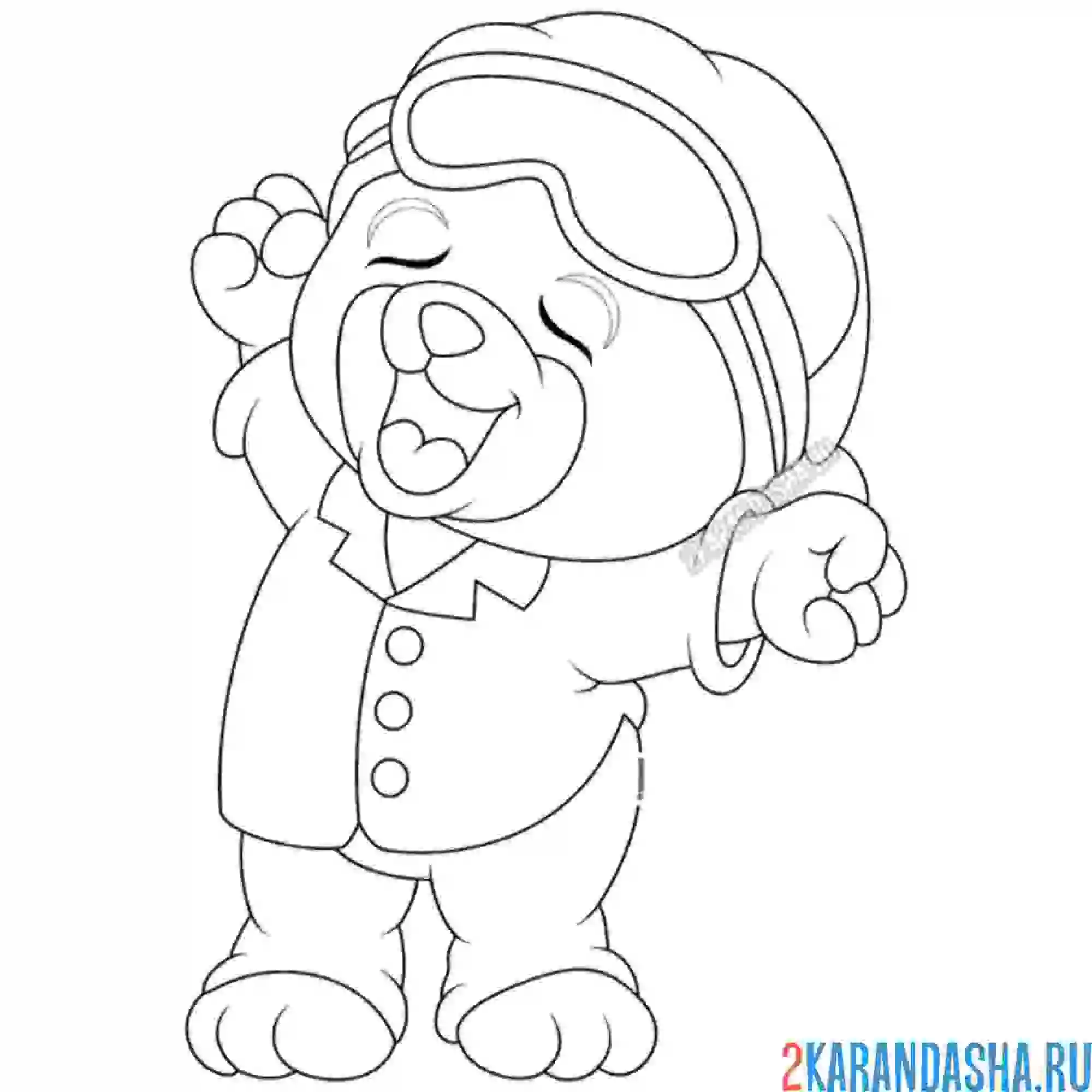 Раскраска сонный мишка