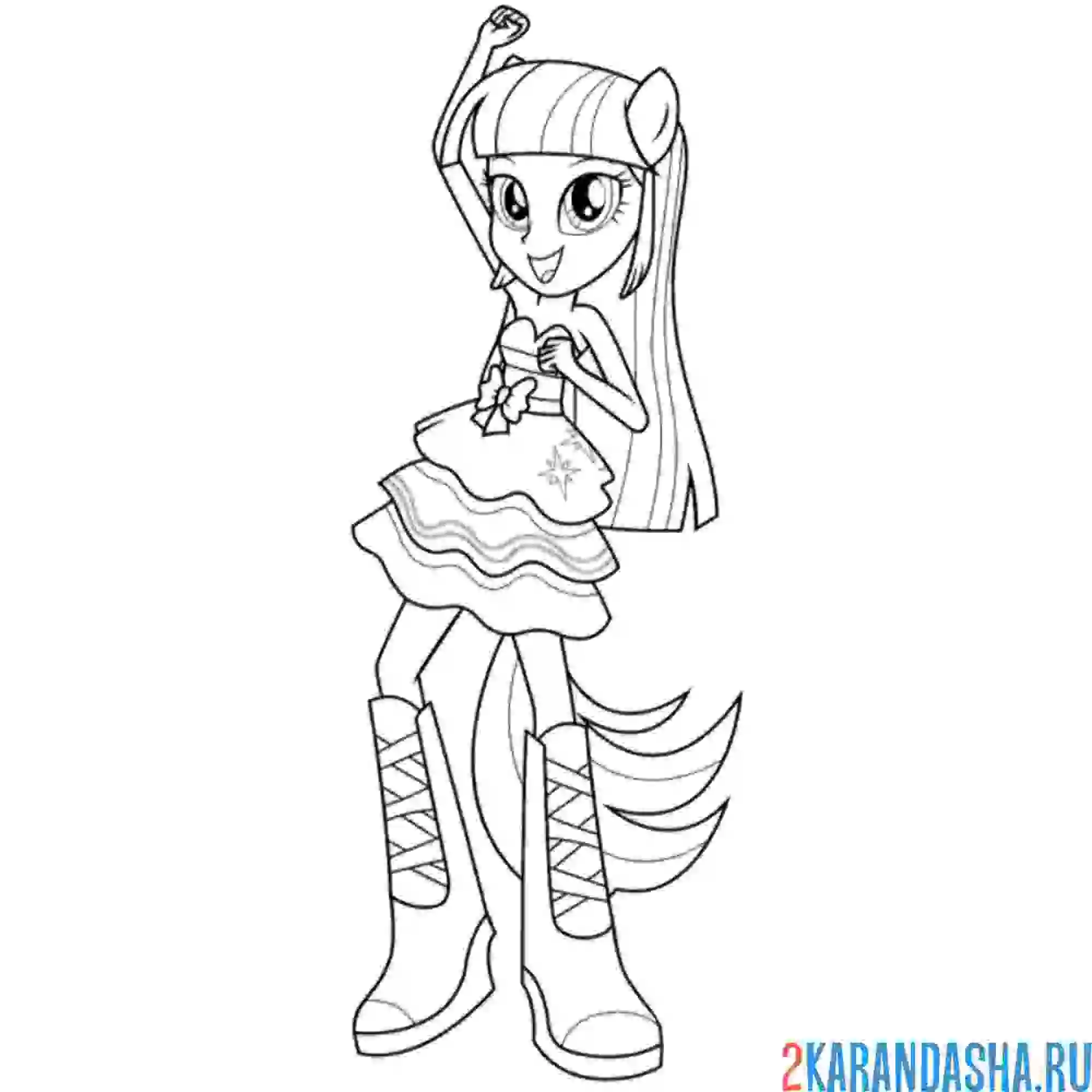 Раскраска девочка из эквестрии рарити