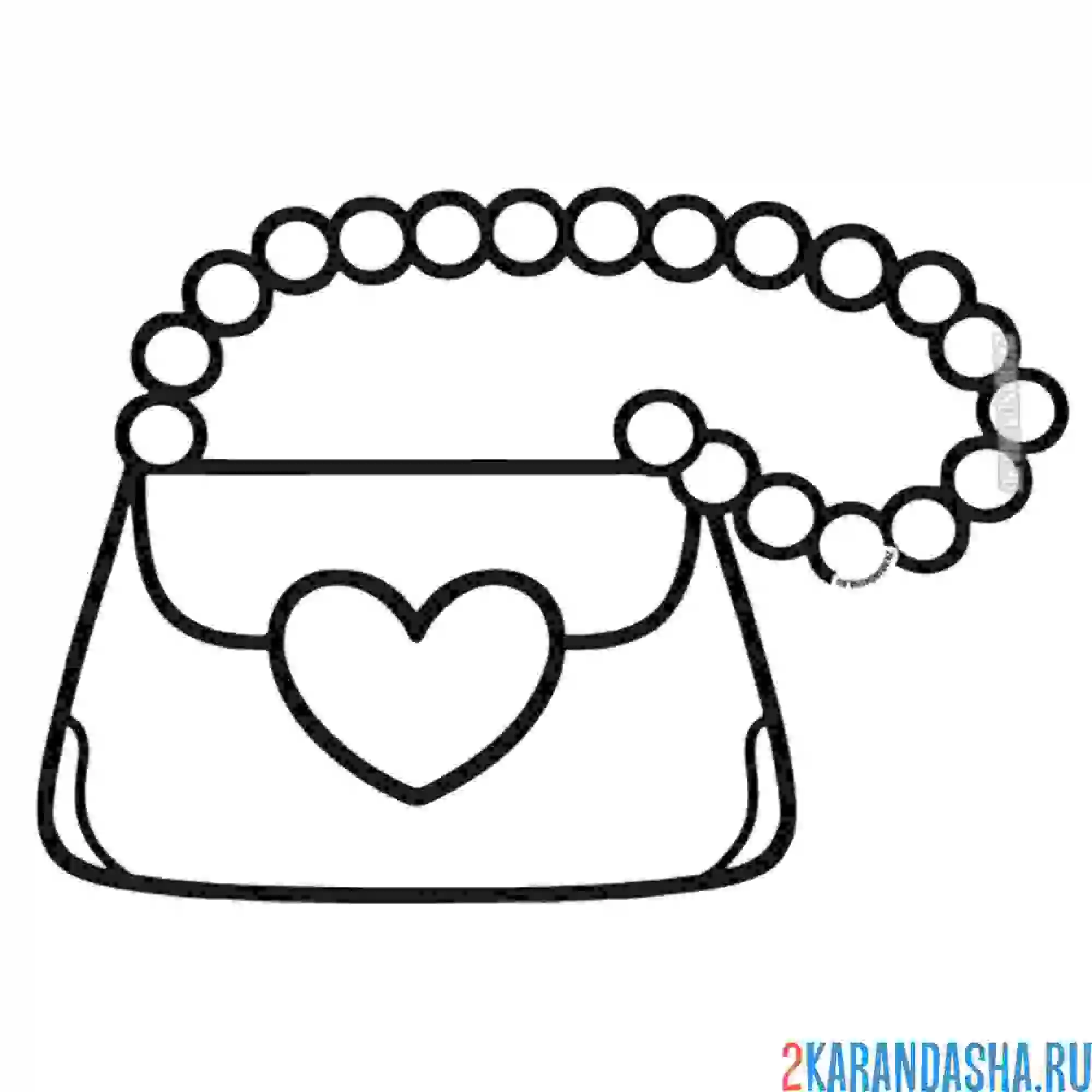 Раскраска модная сумочка, клатч