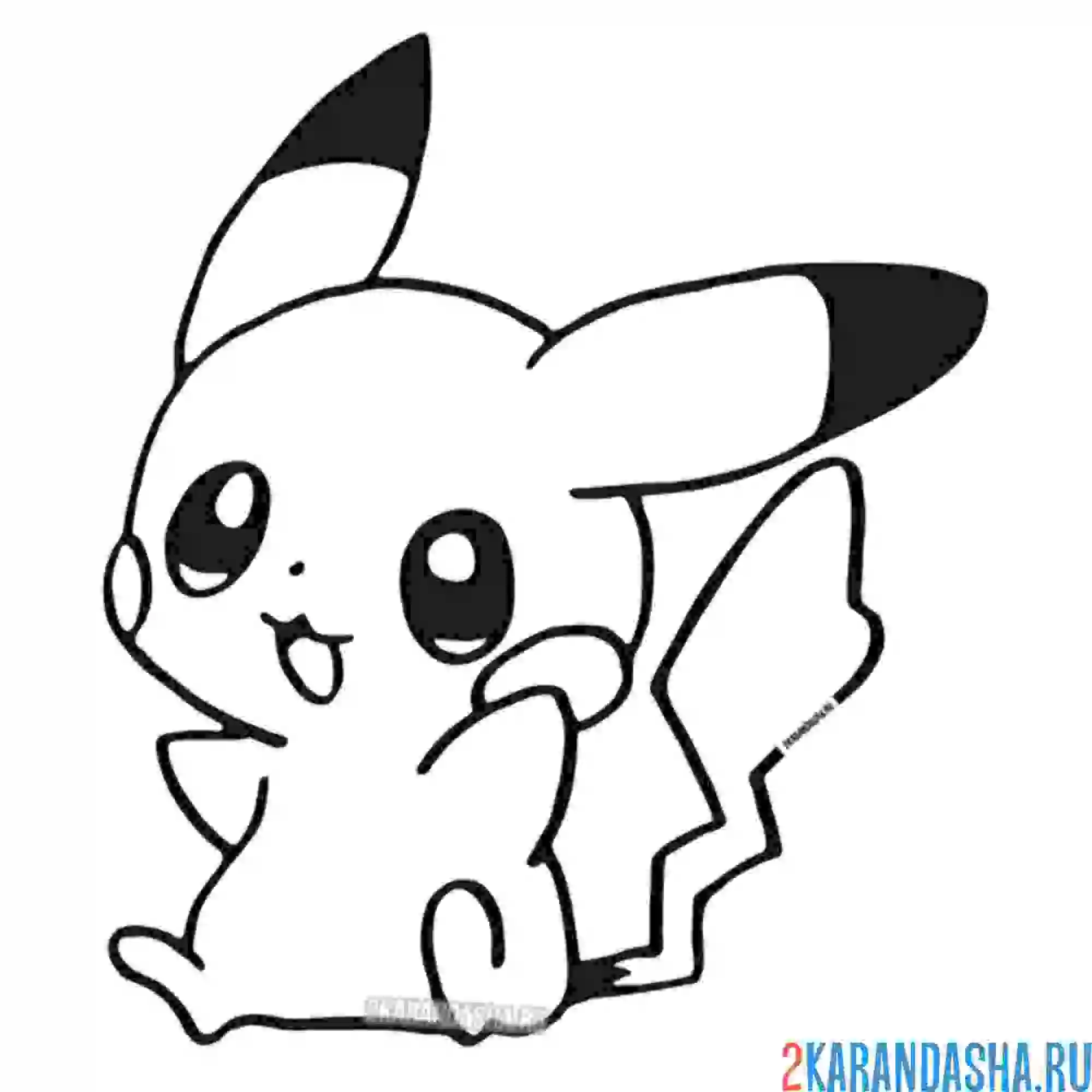 Раскраска малыш пика-пика-пикачу