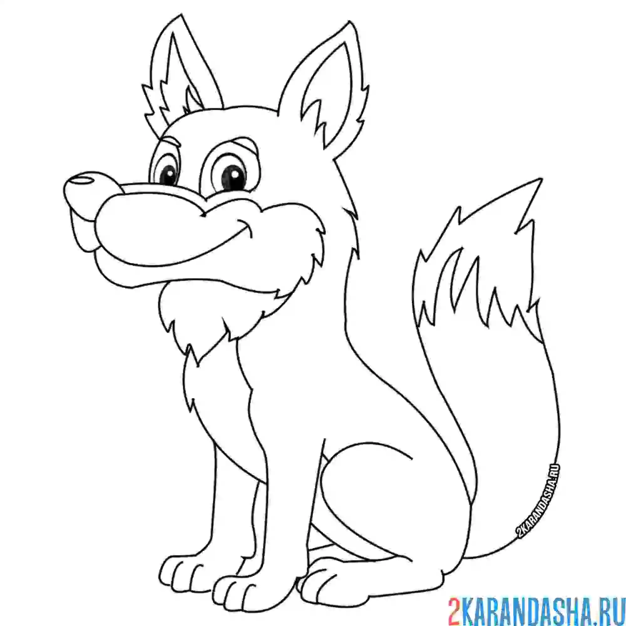 Раскраска гордый волк