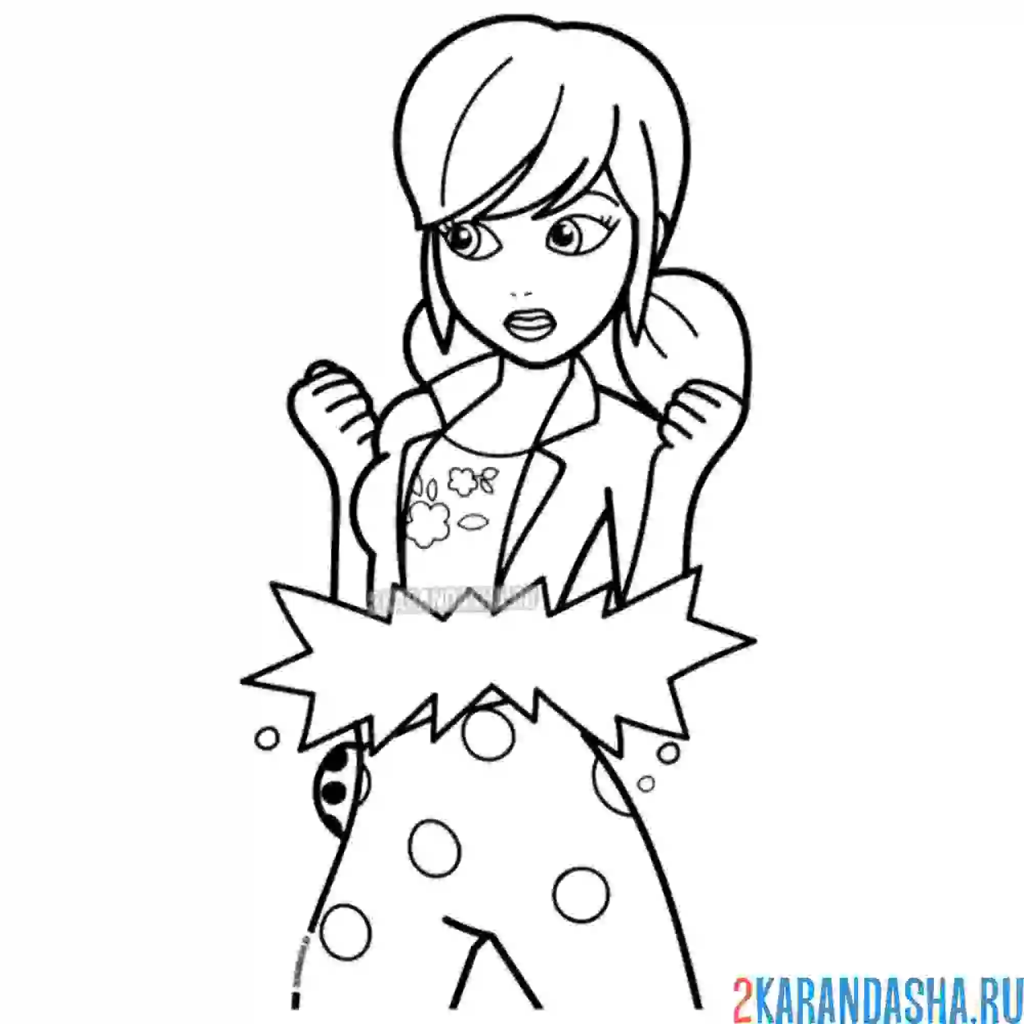 Раскраска леди баг маринетт