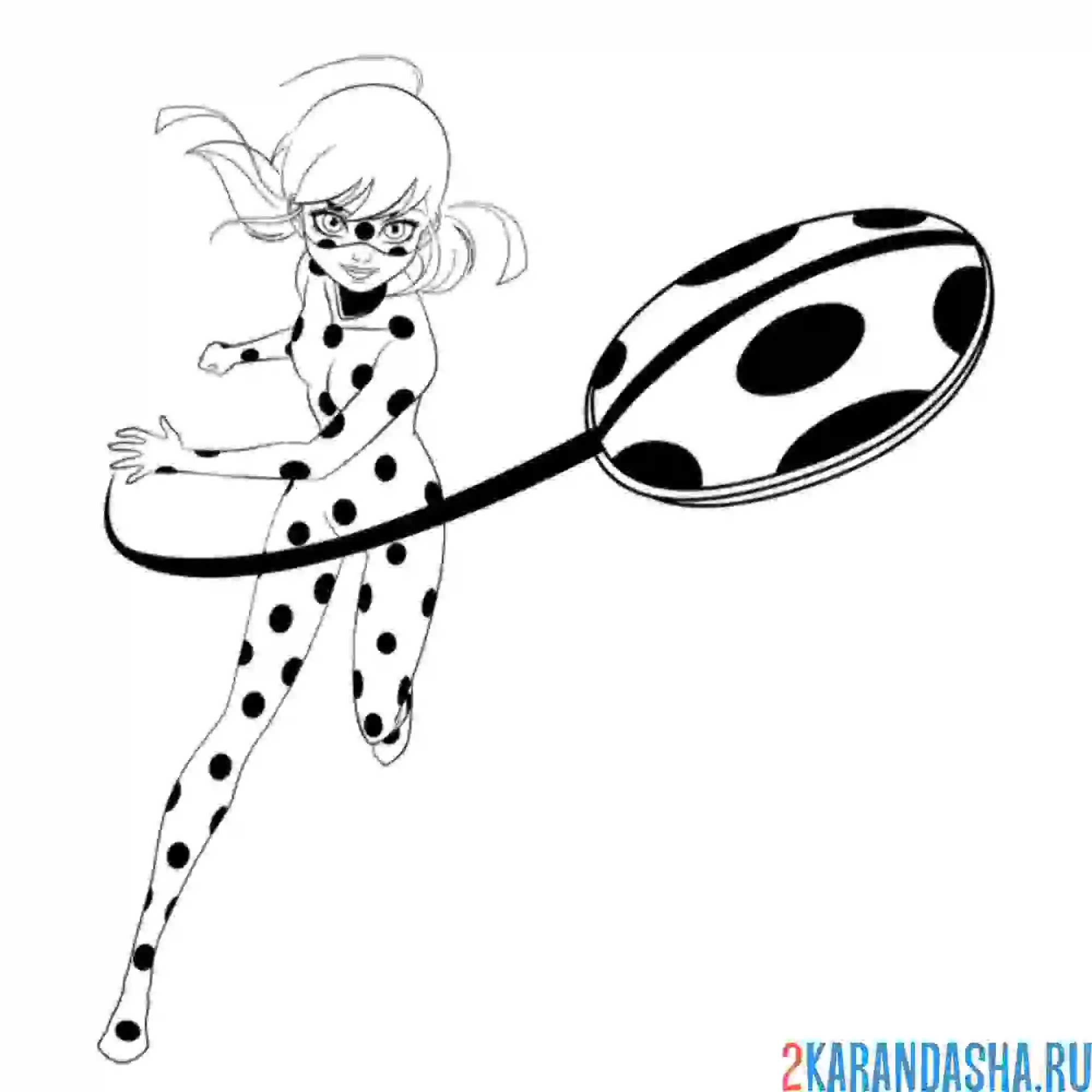 Раскраска леди баг ловкая