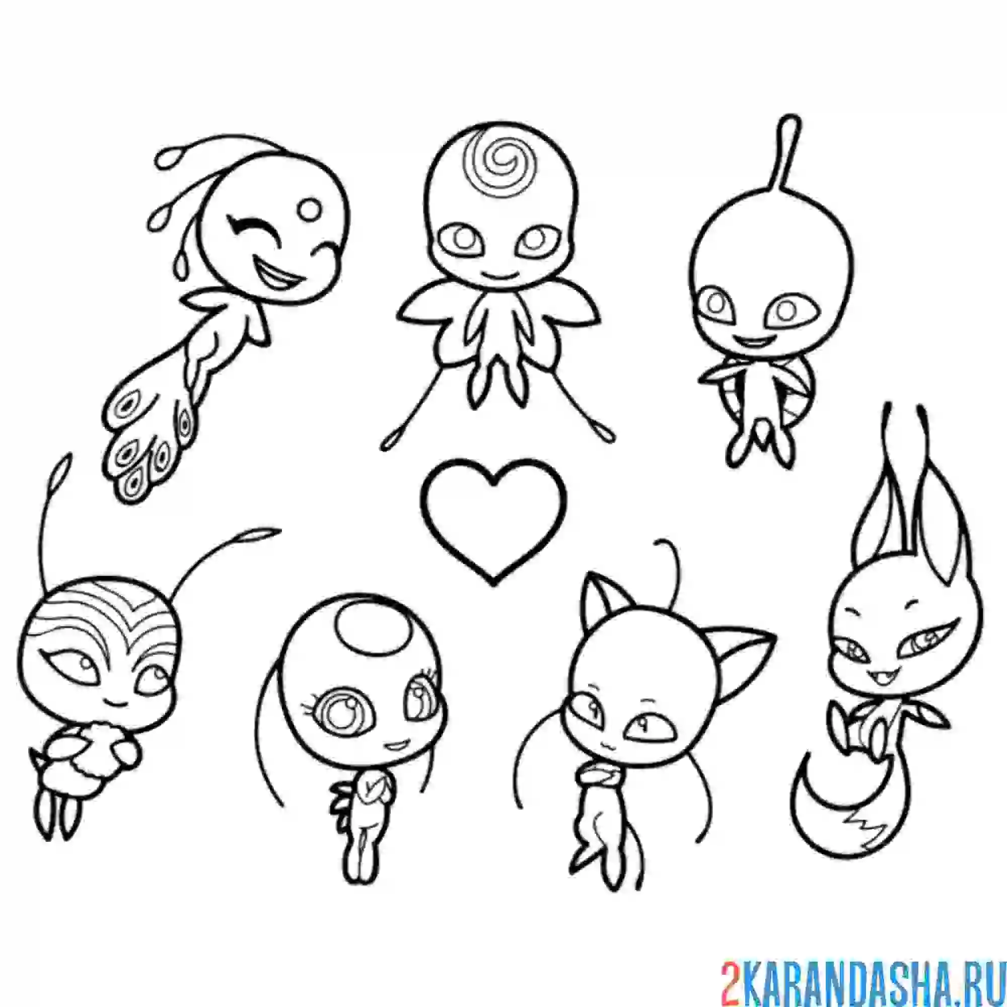 Раскраска все квами, тикки, плаг, нууру, вайзз, поллен, триккс, дуусу