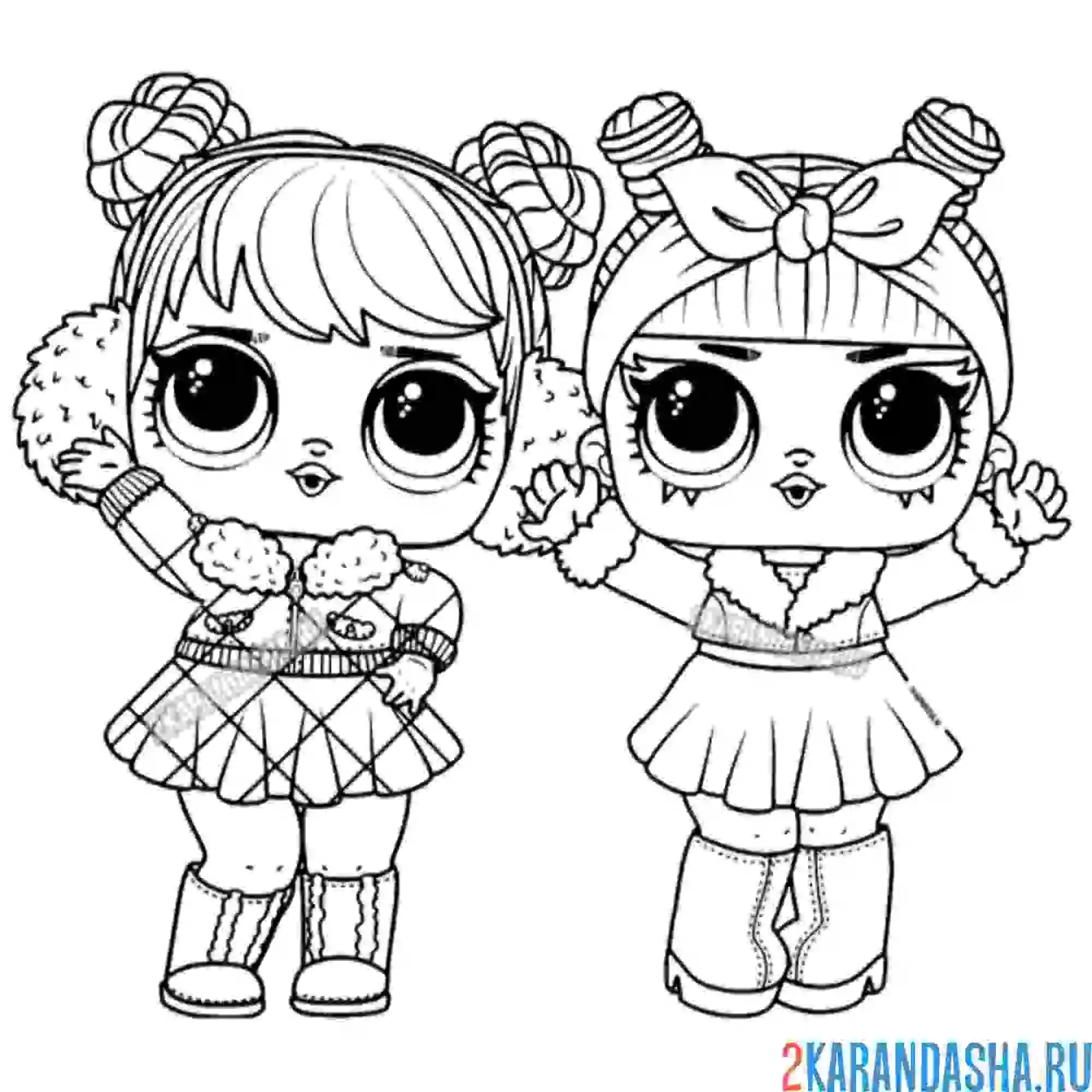 Раскраска куклы лол в зимней одежде
