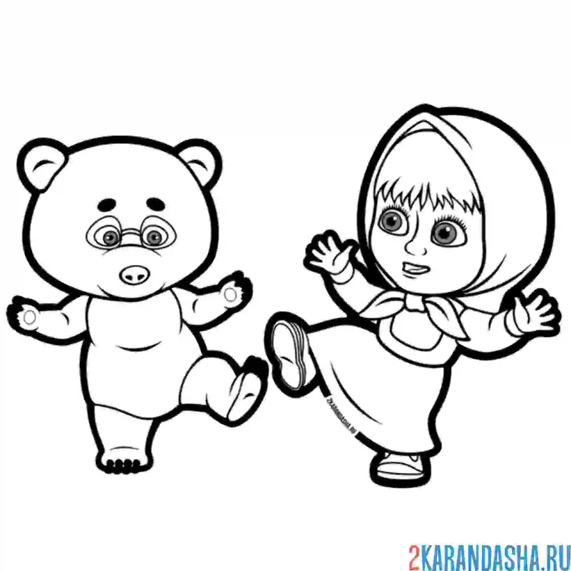 Раскраска танцует с пандой