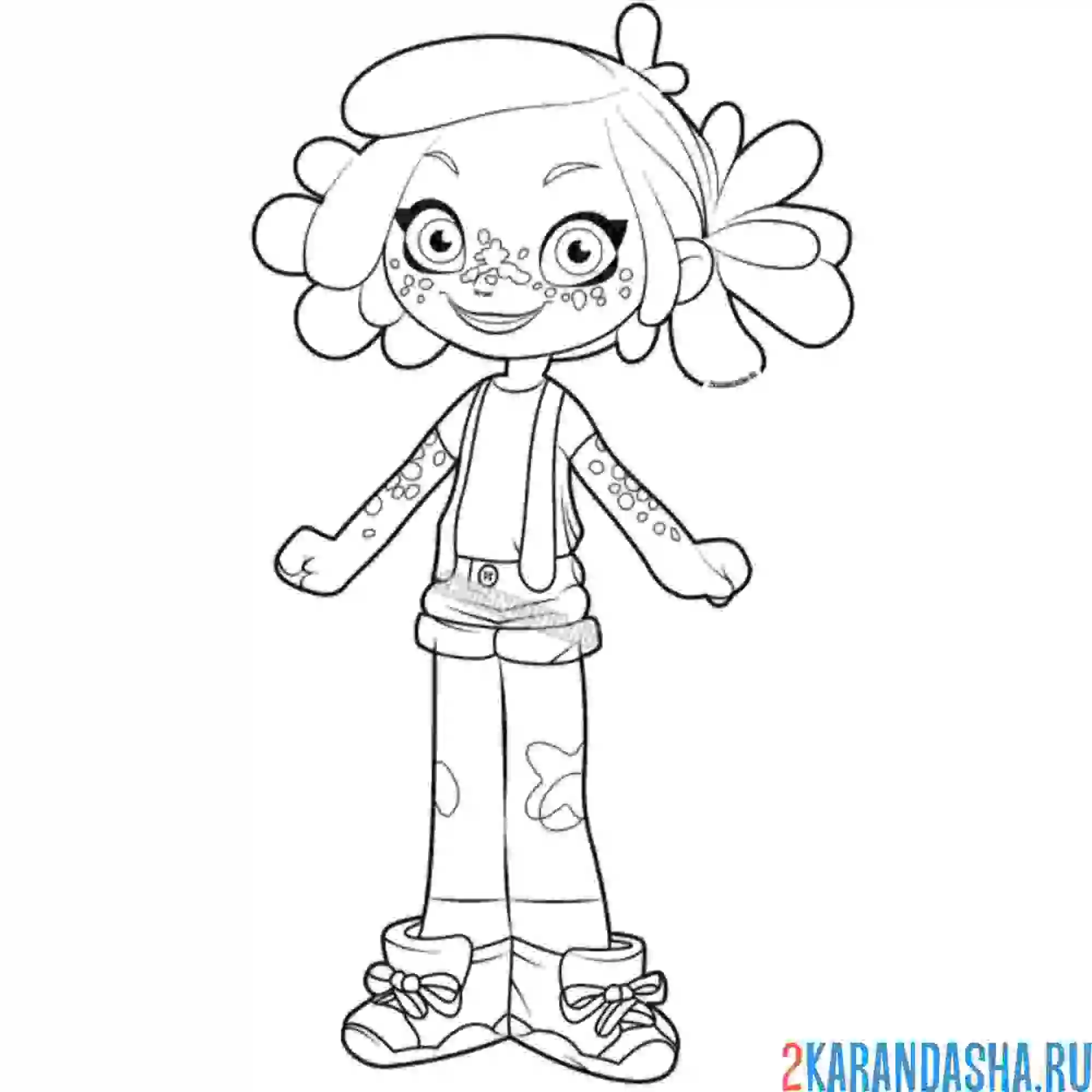 Раскраска игривая аленка