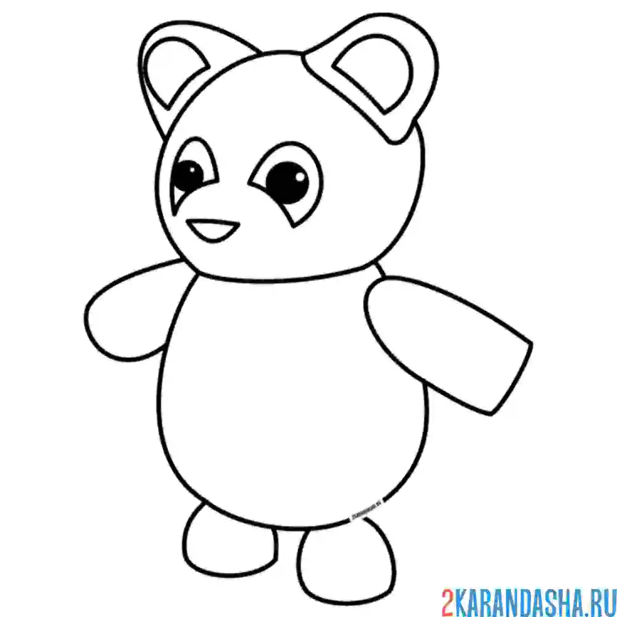 Раскраска адопт ми пет панда