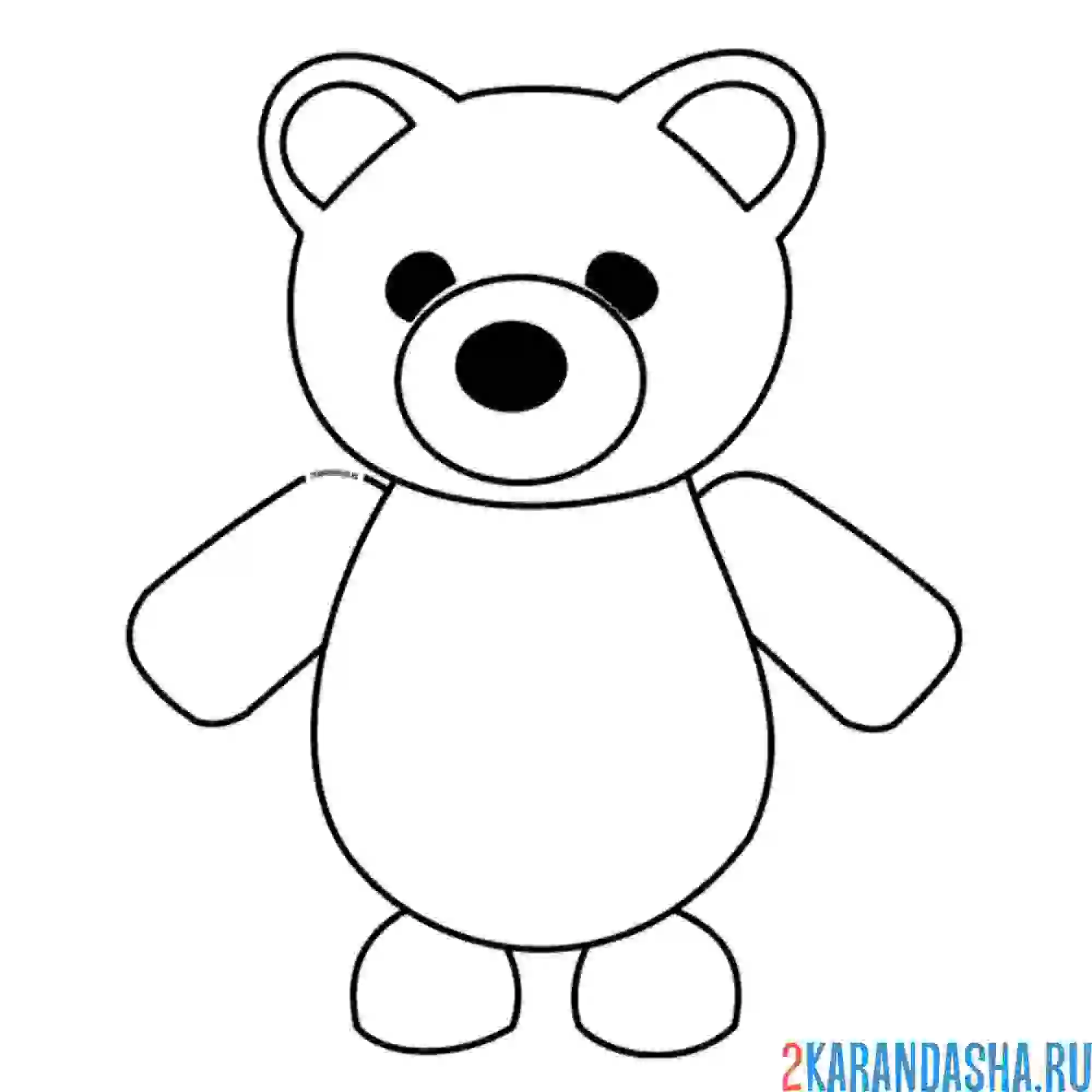 Раскраска адопт ми пет медведь