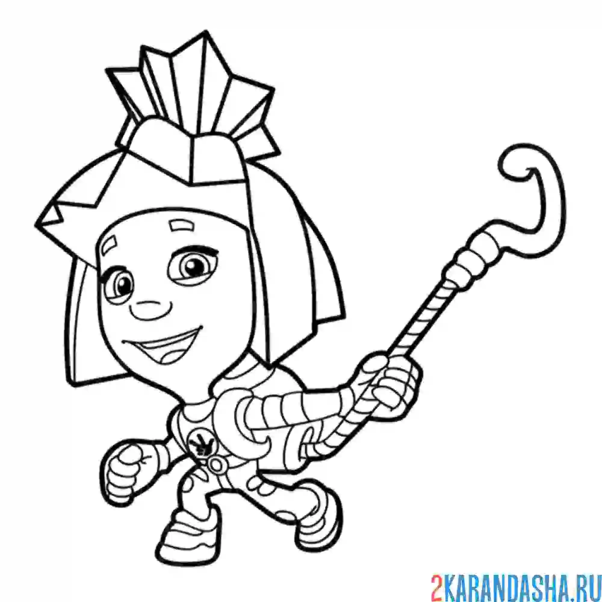 Раскраска симка бежит | фиксики