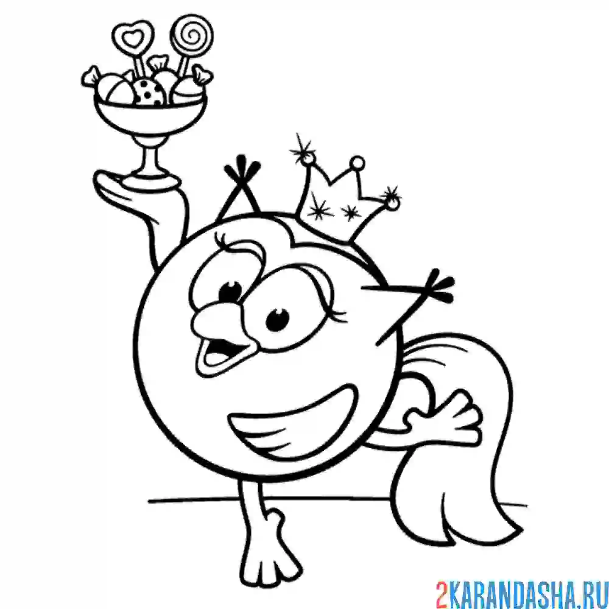 Раскраска совунья в короне