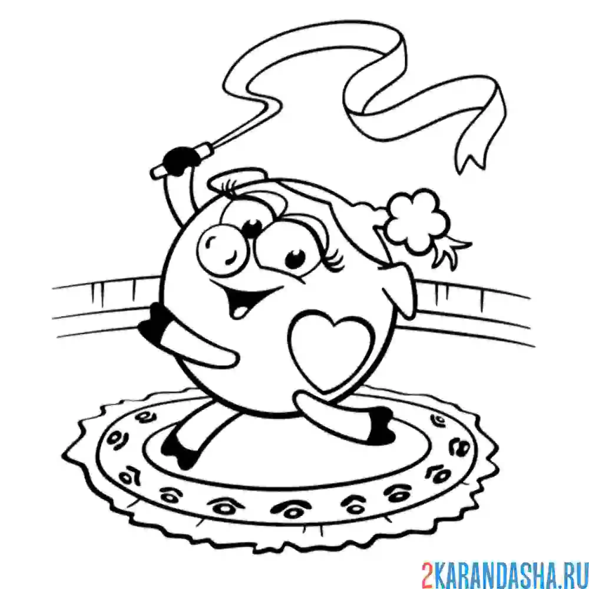 Раскраска нюша выступает | смешарики